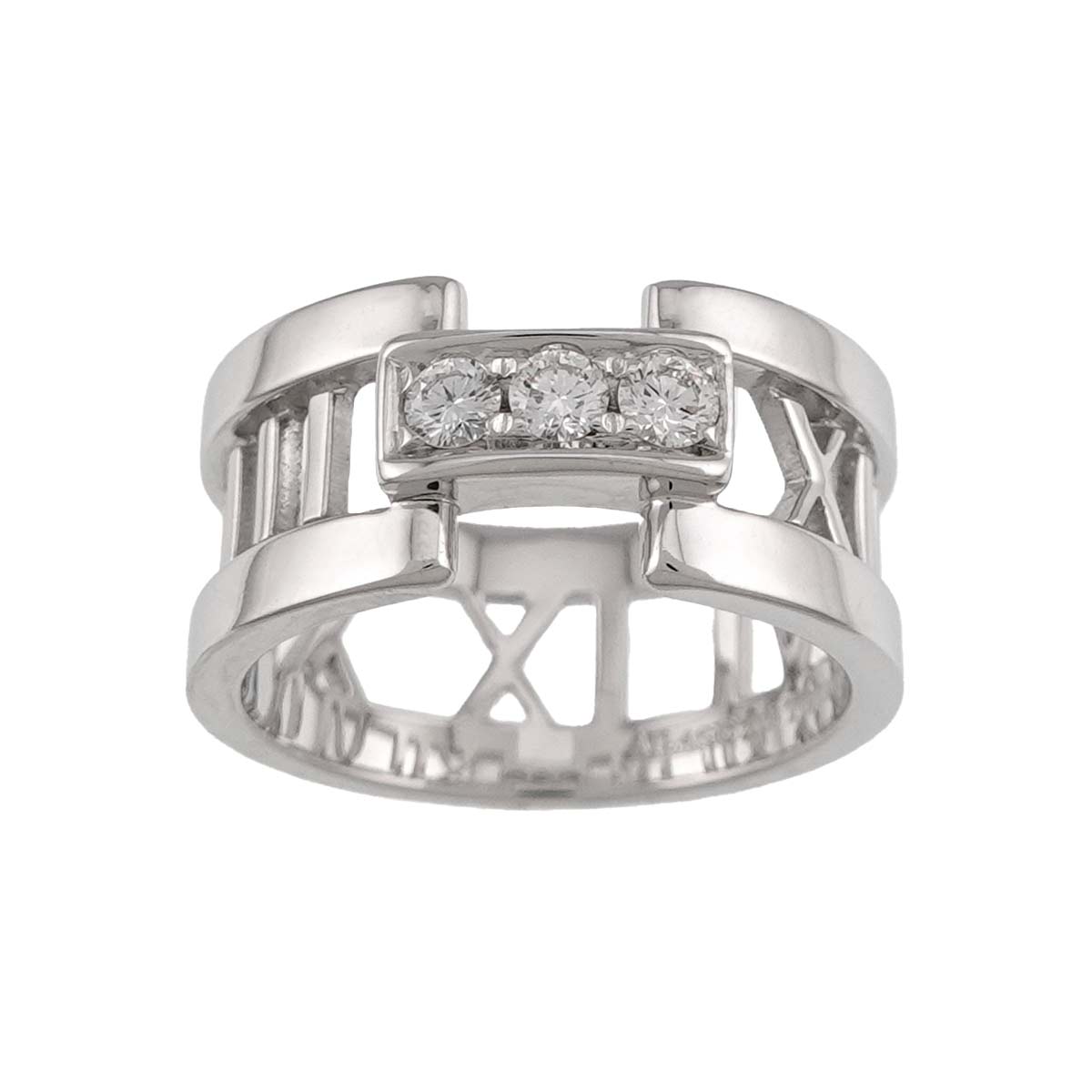 Atlas Open Diamond Ring 18K White Gold 750 size4.75-5(US)