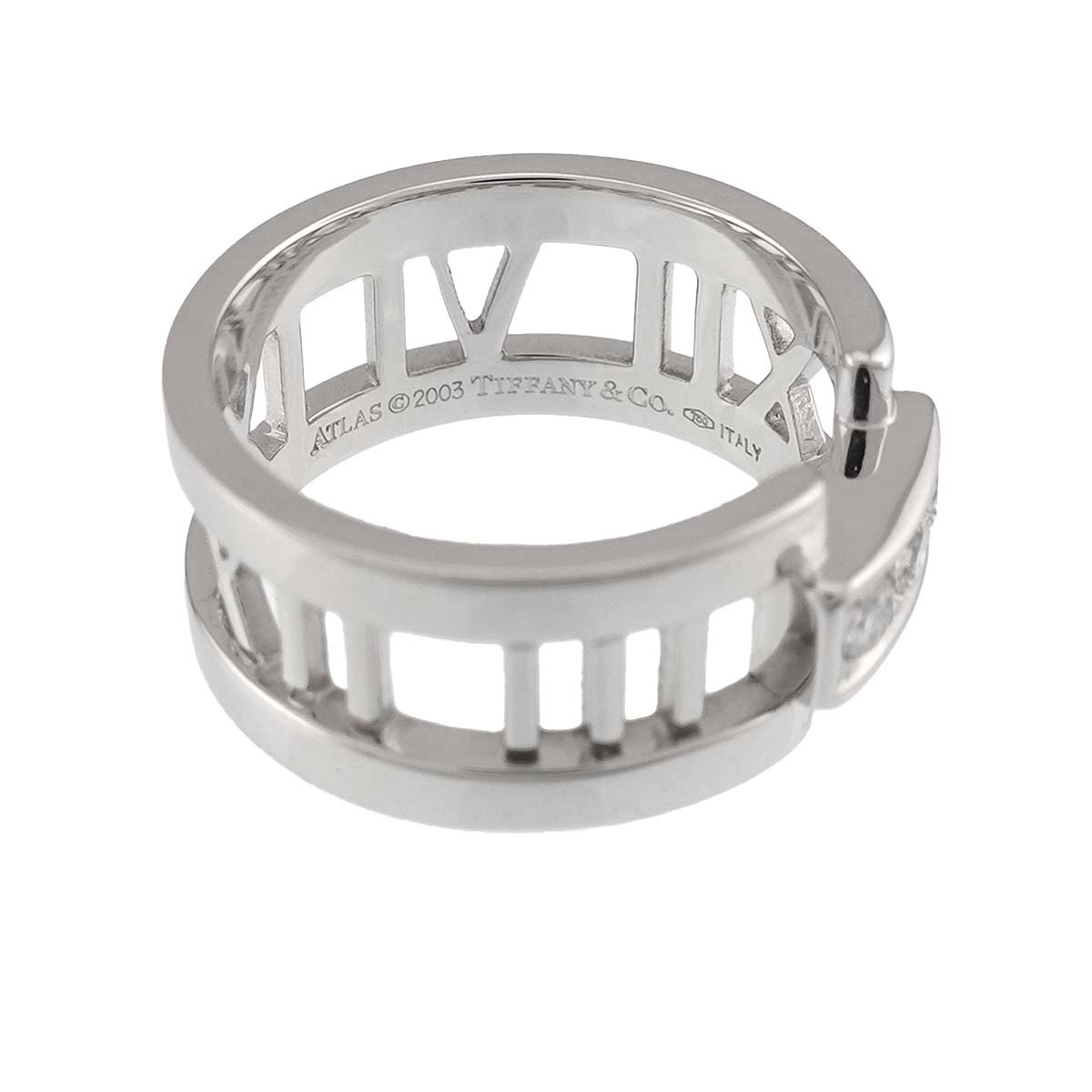 Atlas Open Diamond Ring 18K White Gold 750 size4.75-5(US)