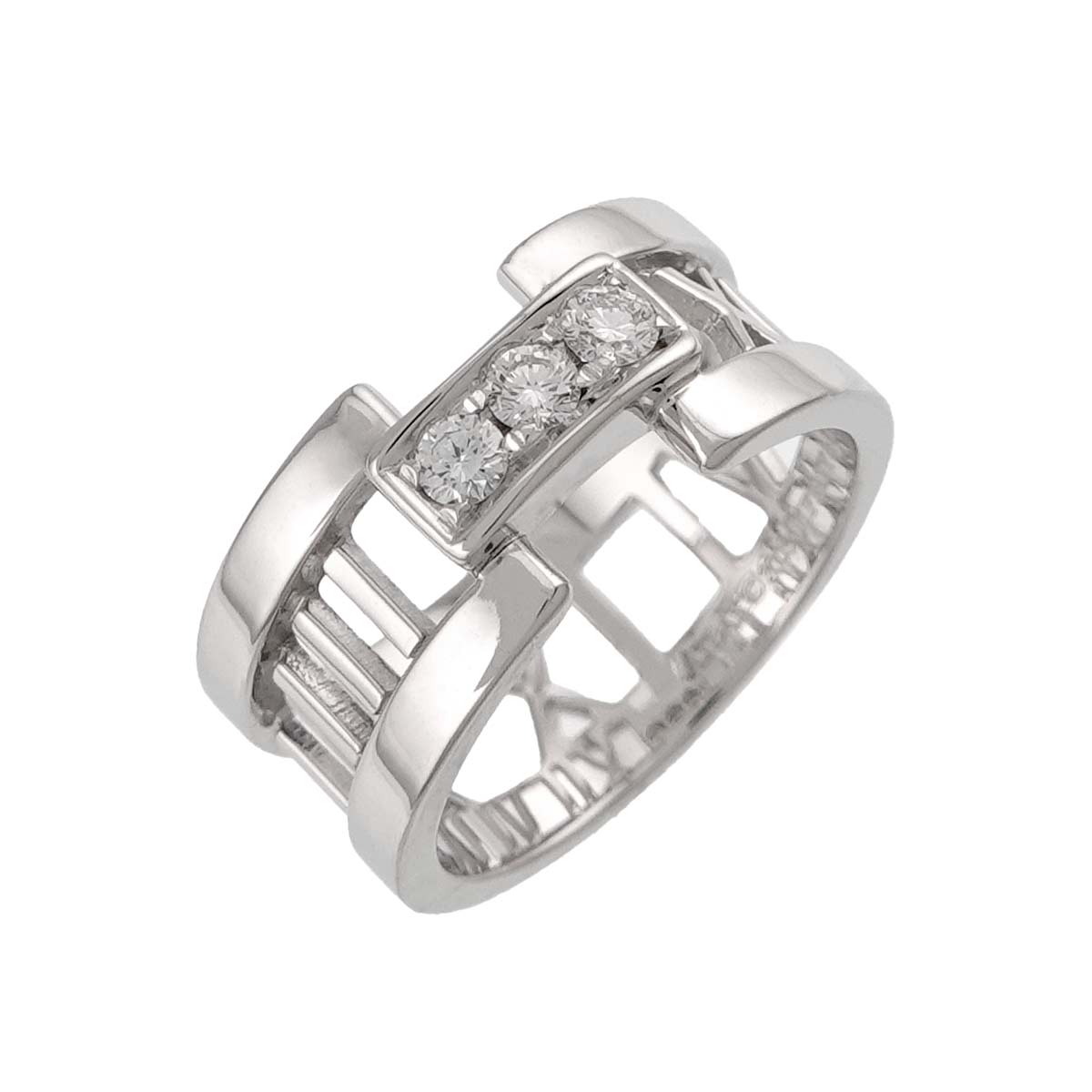 Atlas Open Diamond Ring 18K White Gold 750 size4.75-5(US)