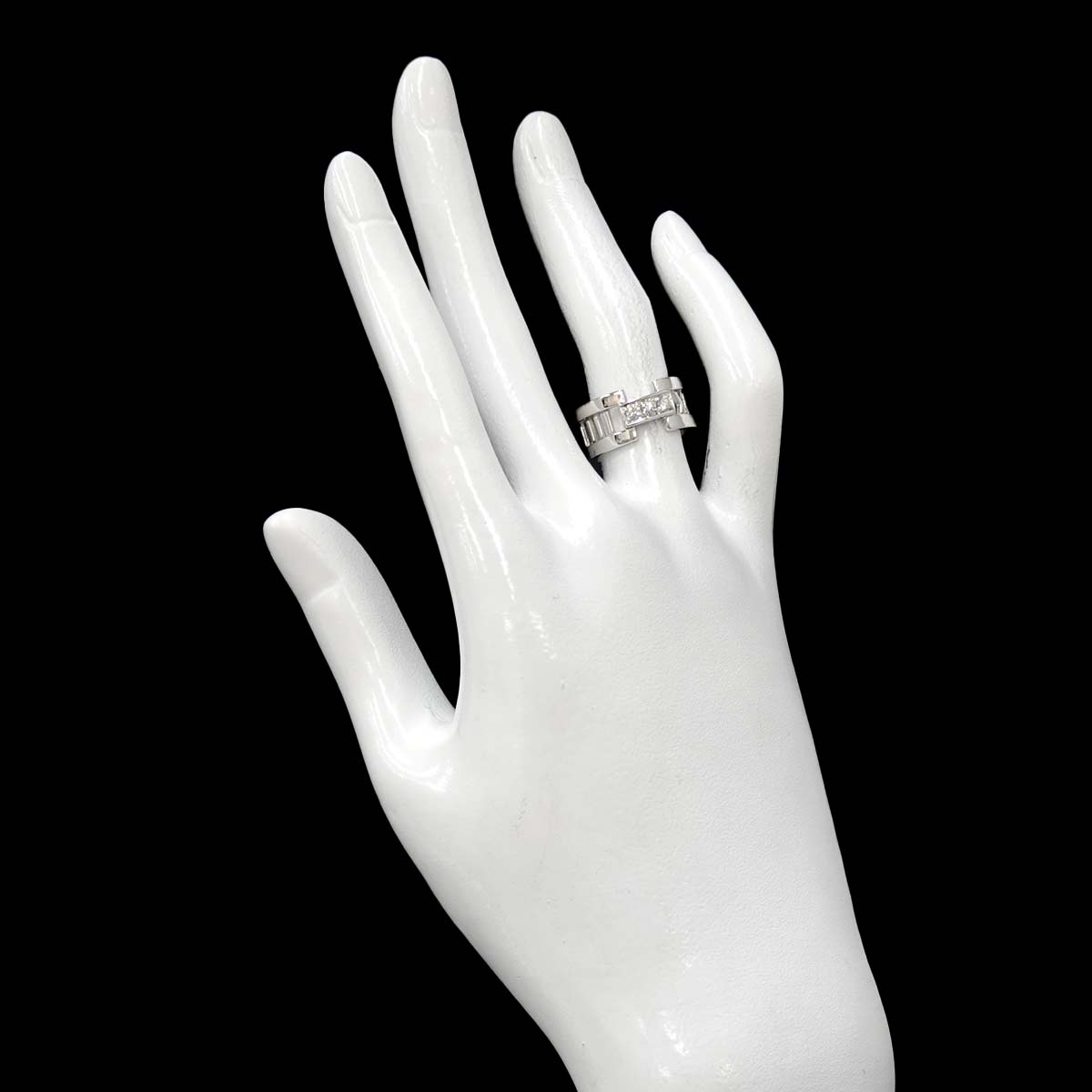 Atlas Open Diamond Ring 18K White Gold 750 size4.75-5(US)