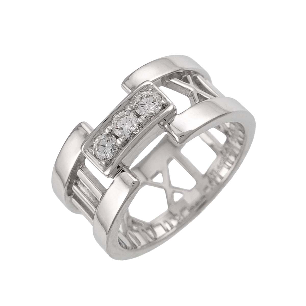 Atlas Open Diamond Ring 18K White Gold 750 size4.75-5(US)