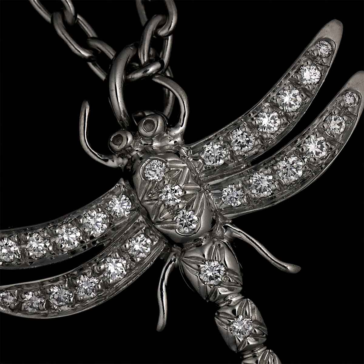 Dragonfly Diamond Necklace Platinum