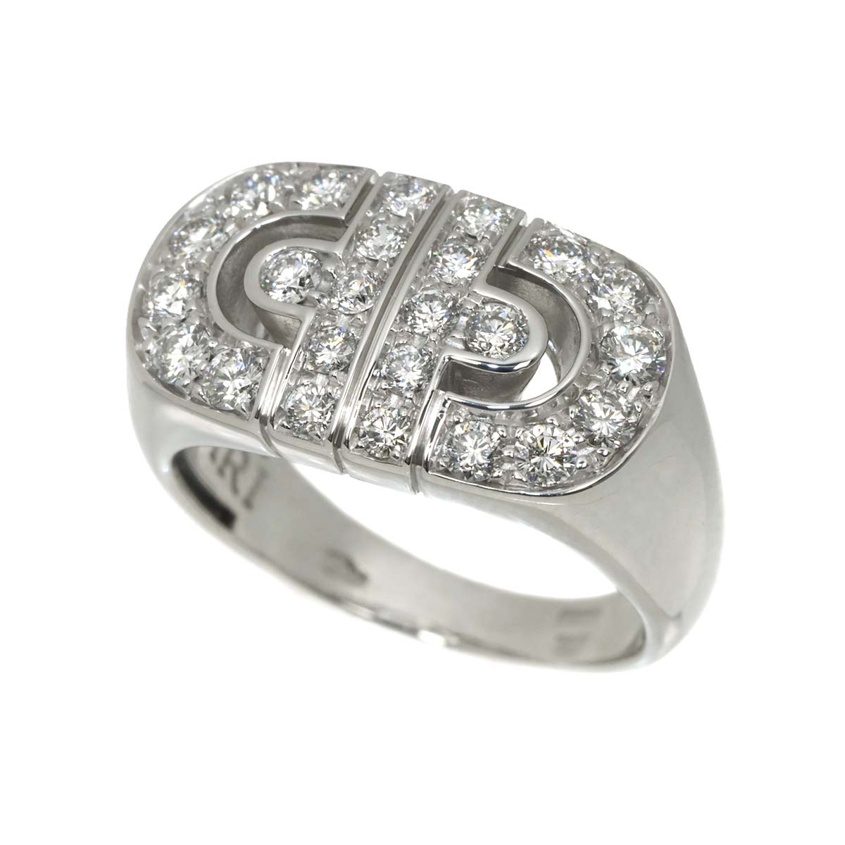Parentesi Diamond Ring 18K White Gold 750 5.5-5.75(US)