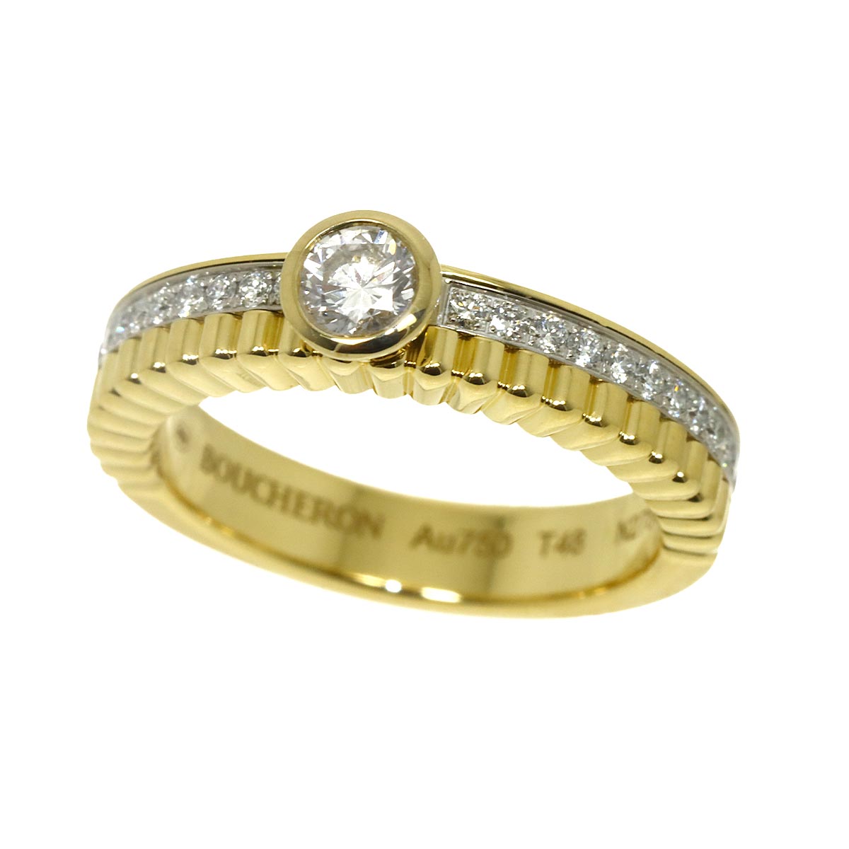 Quatre RADIANT Diamond Ring 18K WG YG 750 Size48 4.5(US)