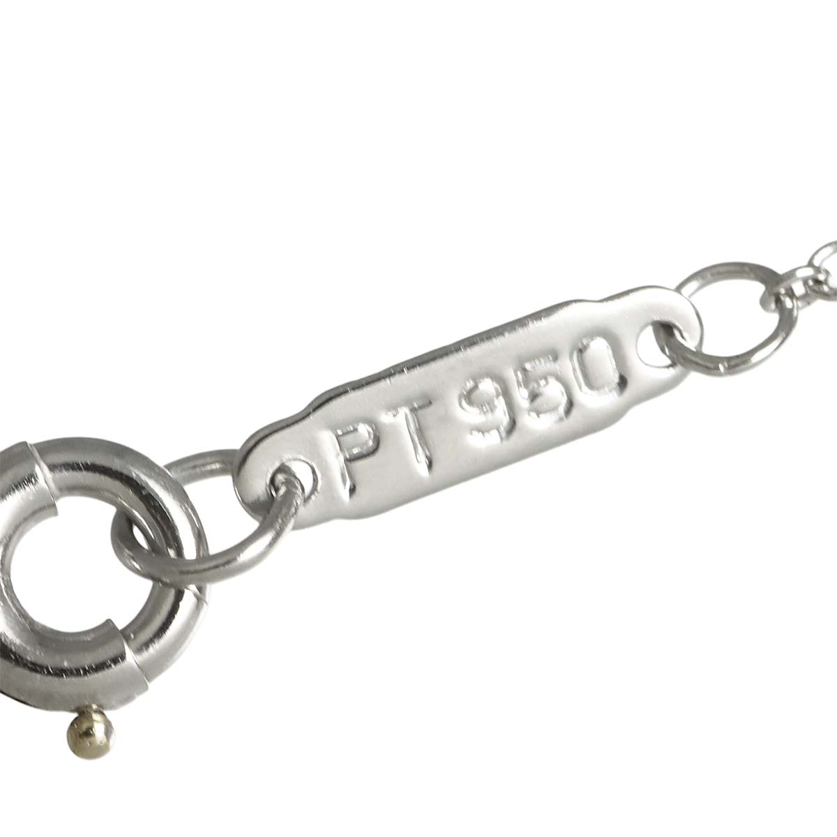Oval Key Diamond Necklace Platinum