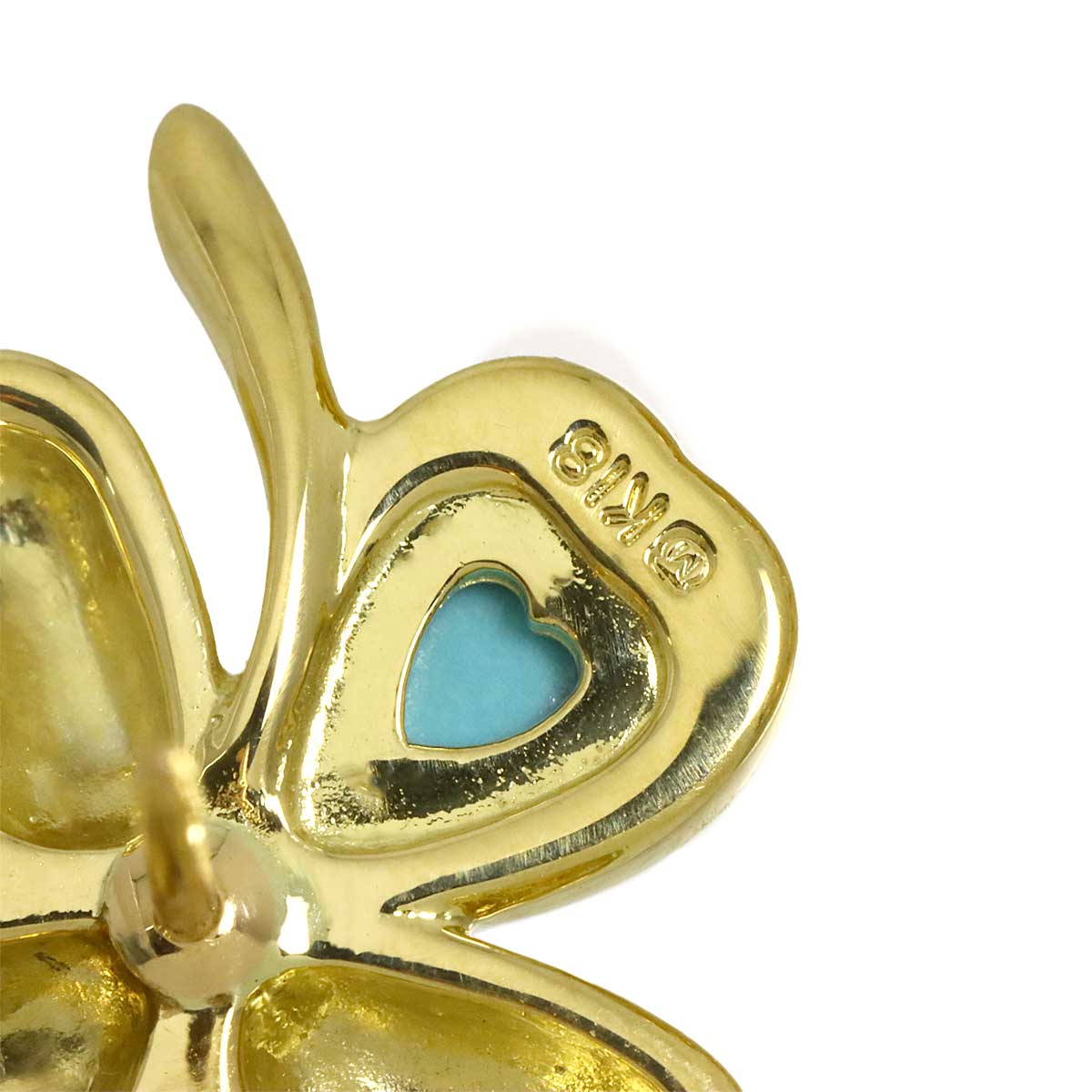 Akoya Pearl 4.0mm Turquoise Pin Brooch 18K YG 750