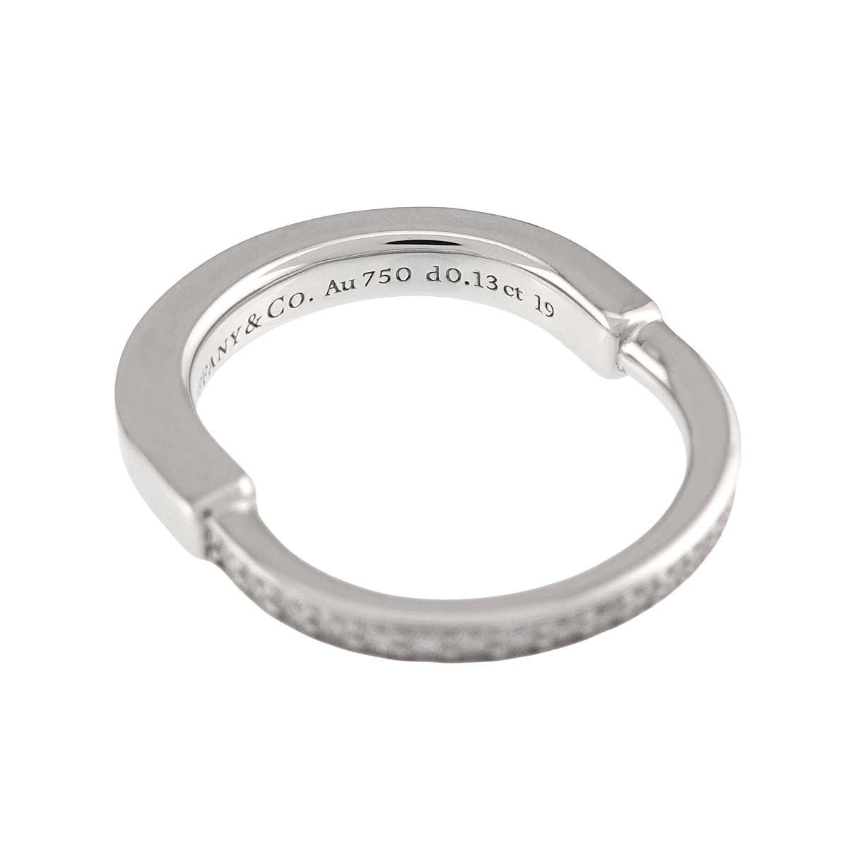 Lock Diamond 0.13ct Ring 18K WG 750 Size5.25(US)