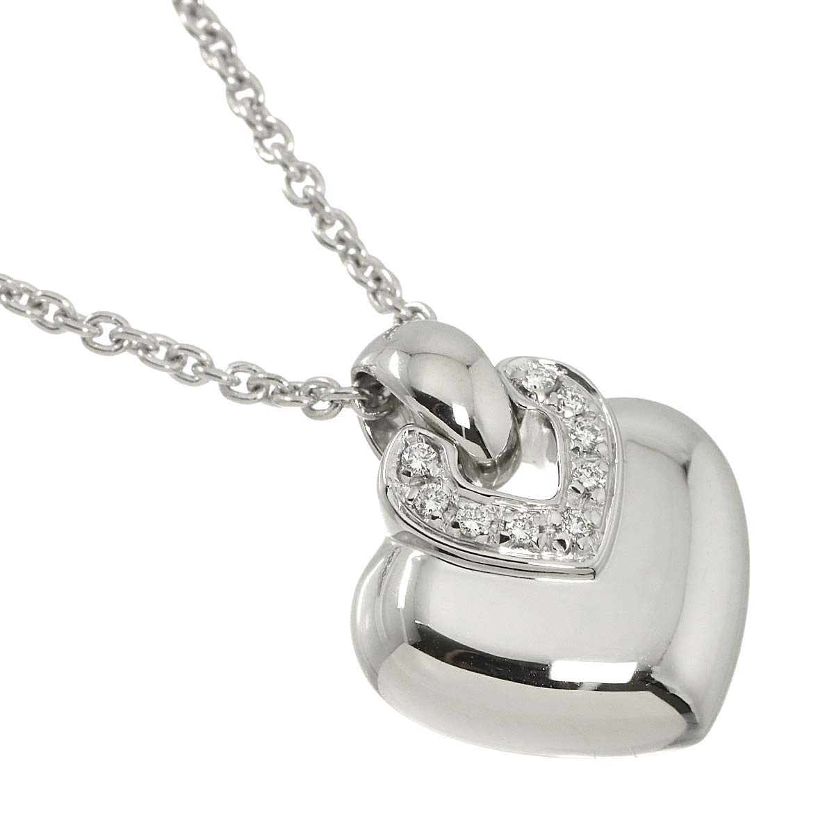 Diamond Necklace 18K White Gold 750