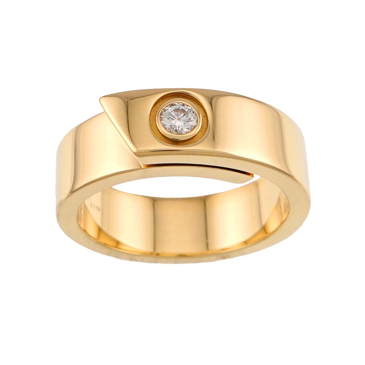 Anniversary Ring Diamond 18K YG 750 size51 5.25-5.5(US)