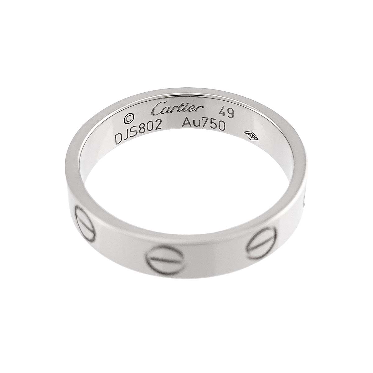 Mini Love Ring 18K White Gold 750 size49 4.5-4.75(US)