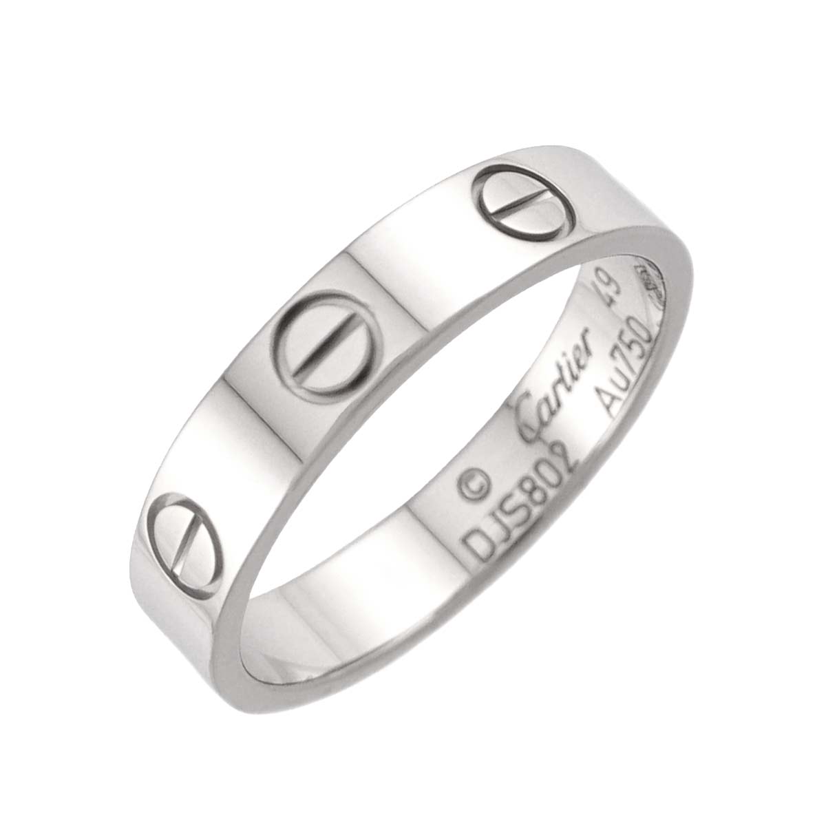 Mini Love Ring 18K White Gold 750 size49 4.5-4.75(US)
