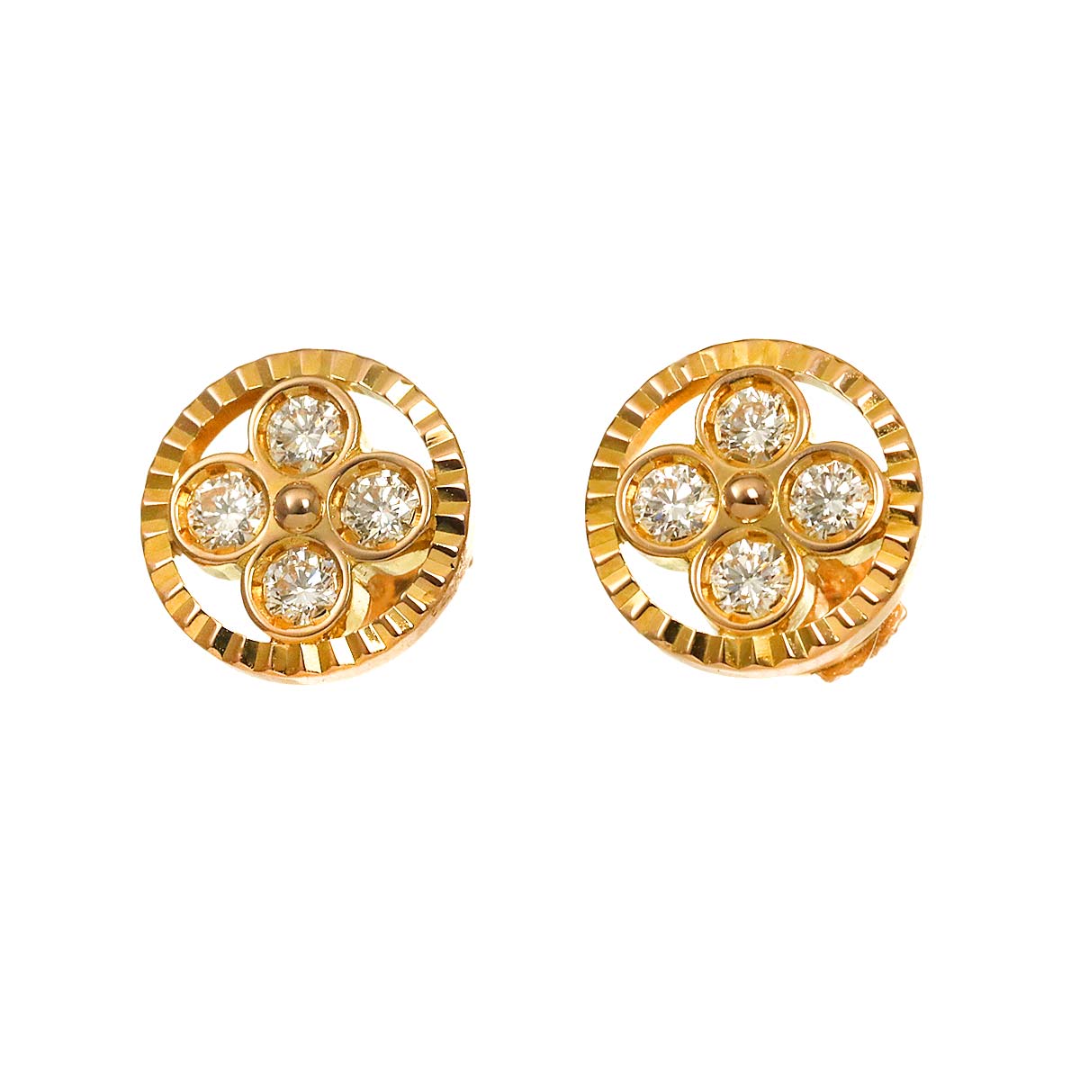 Blossom Diamond Earring Pierced 18K PG 750