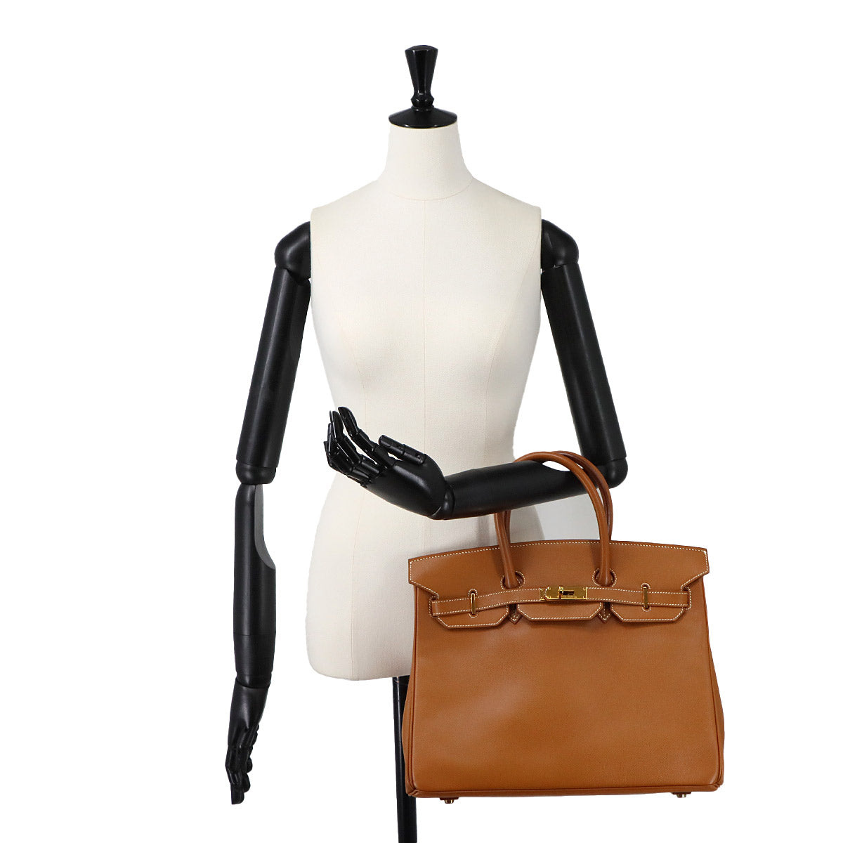Birkin 35 Couchevel Epsom Gold Brown Hand Bag Vintage Purse