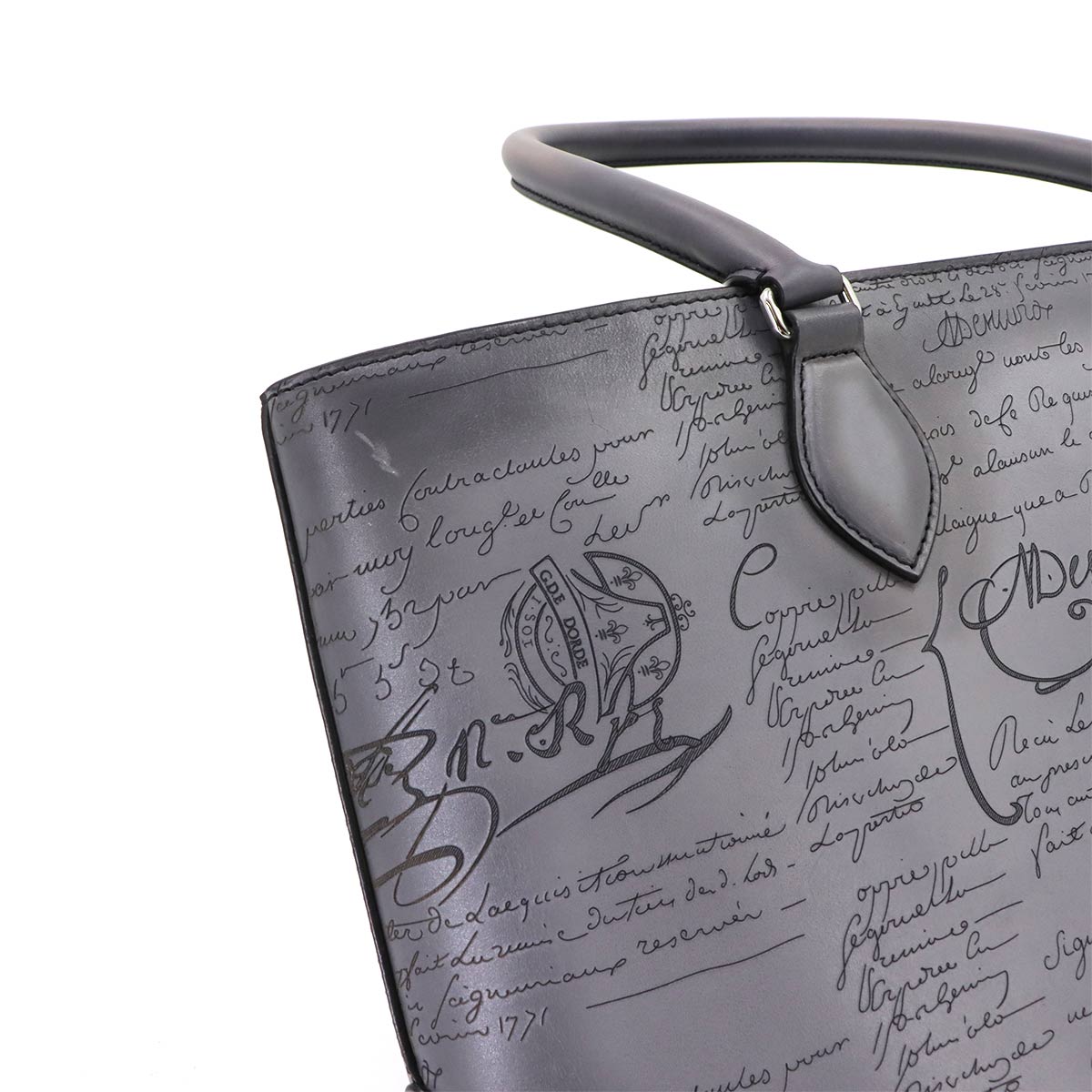 Calligraphy Toujours Mini Tote Bag Gray Purse