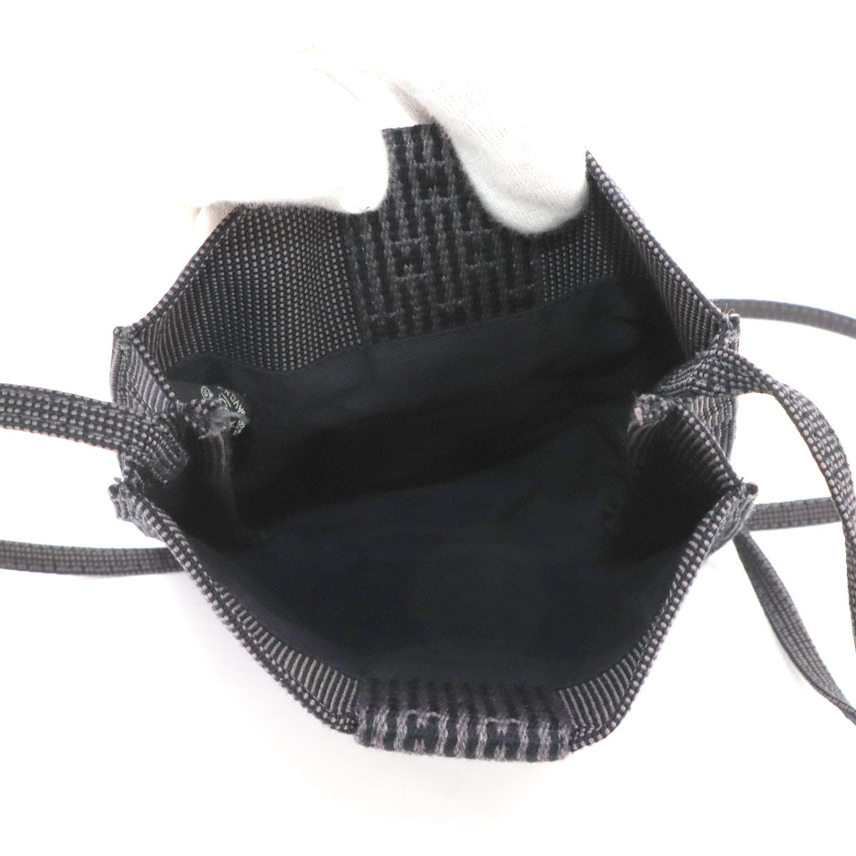 Herline Pochette Shoulder Bag Canvas Gray Purse