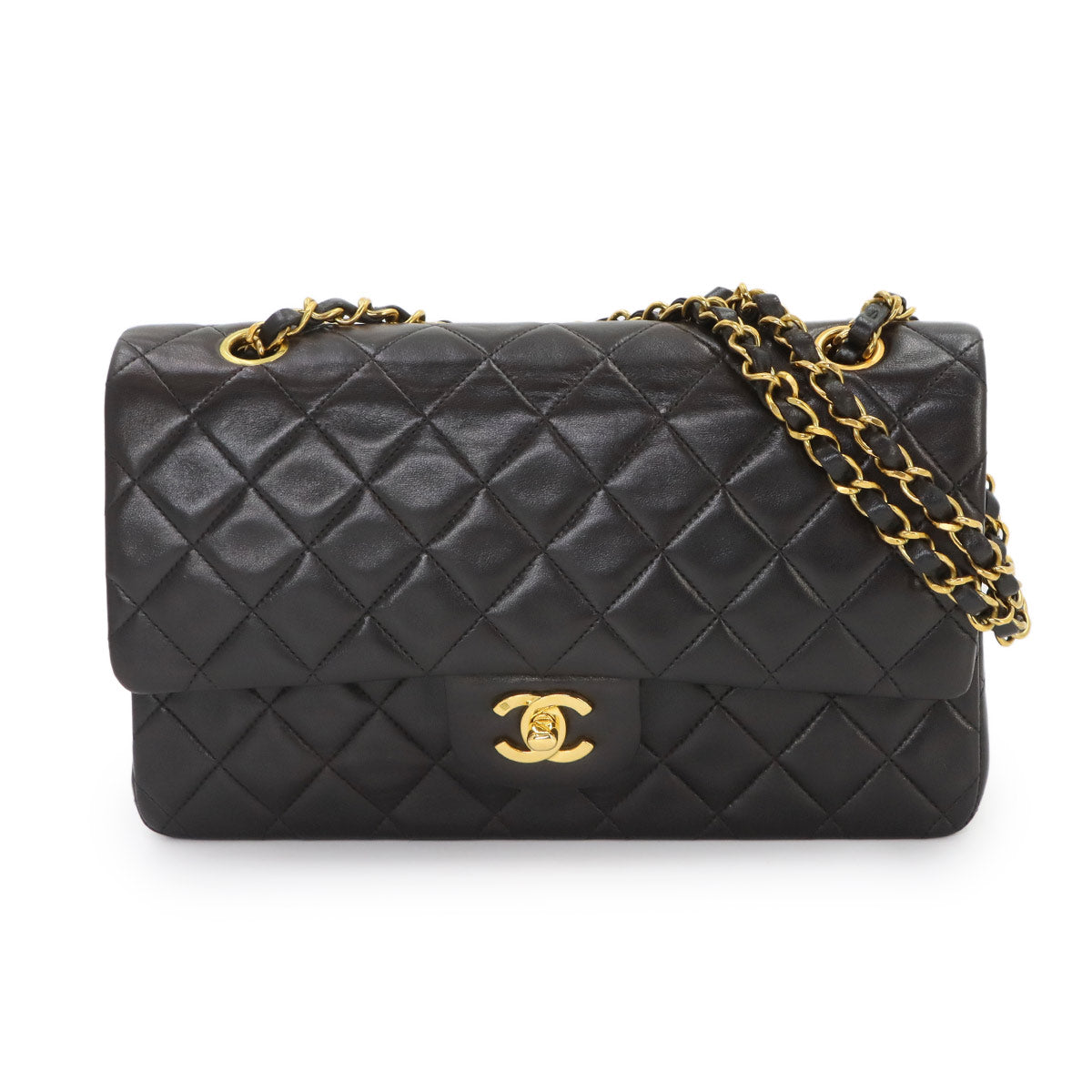 Matelasse 25 Chain Shoulder Bag Leather Black A01112