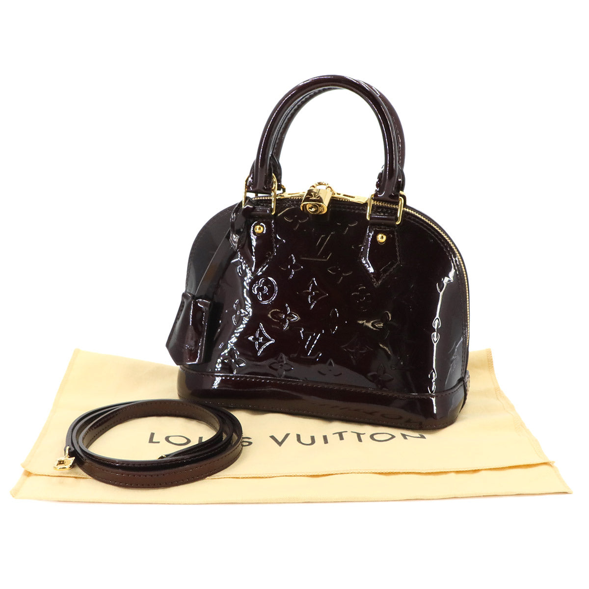 Vernis Alma BB Hand Shoulder Bag Enamel Amarante M91678