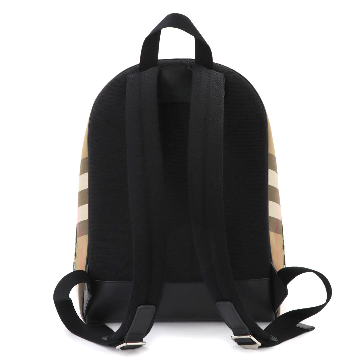 JEFF Check Backpack Canvas Leather Brown 8084550