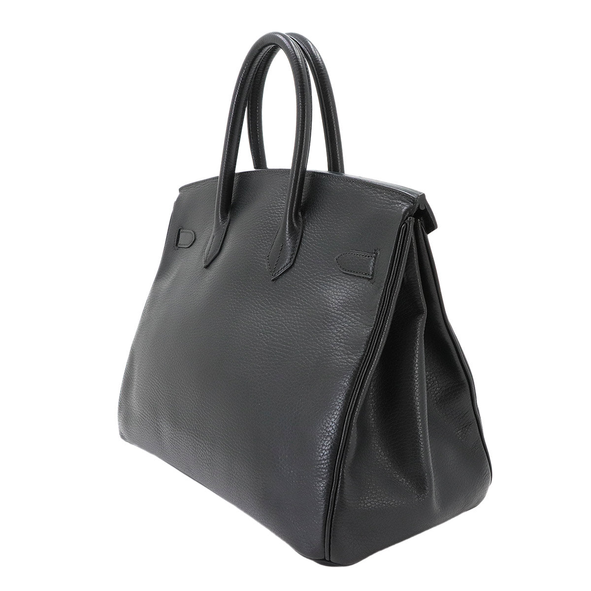 Birkin 35 Ardennes Leather Black Hand Bag Purse