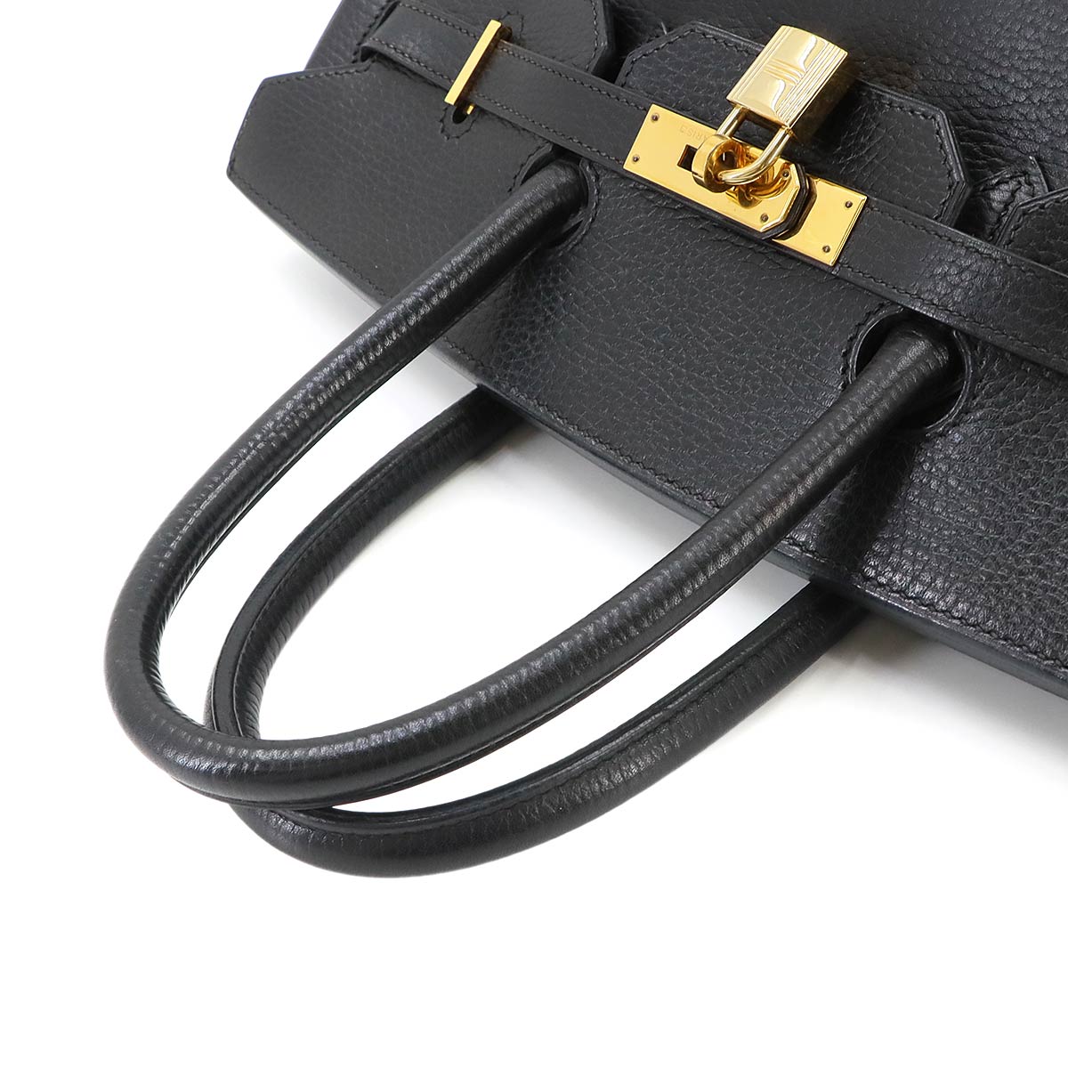 Birkin 35 Ardennes Leather Black Hand Bag Purse
