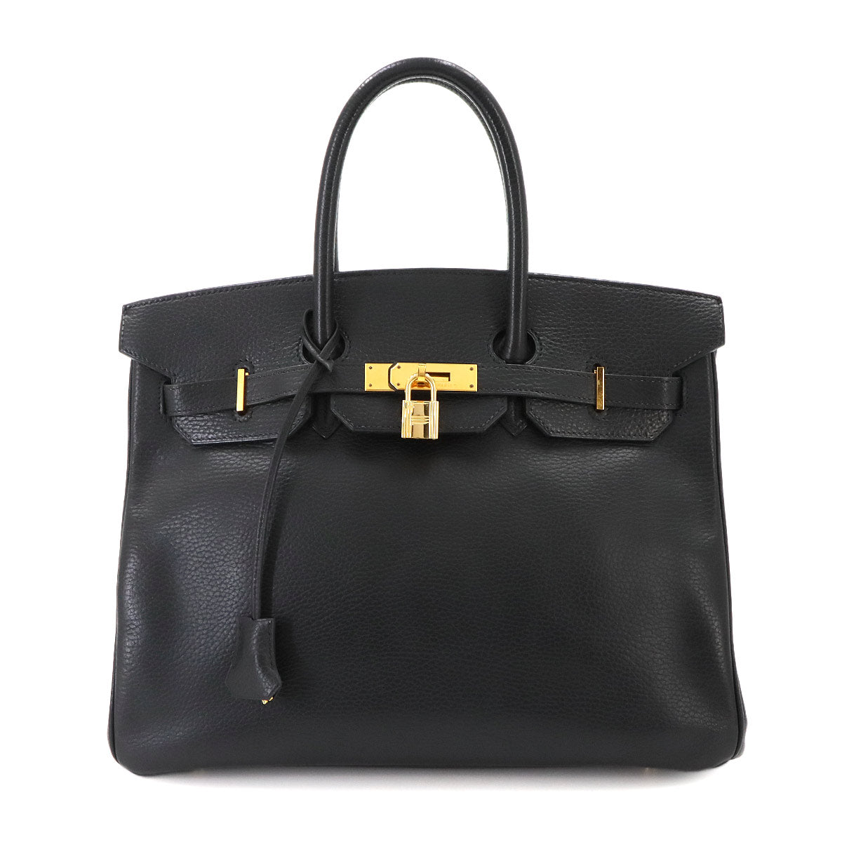 Birkin 35 Ardennes Leather Black Hand Bag Purse