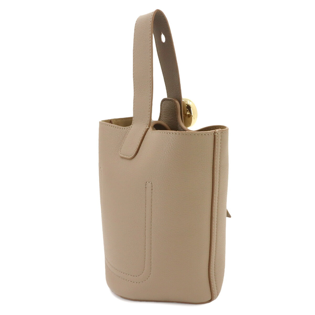 Pebble Bucket Bag Mini Hand Shoulder Bag Leather Sand