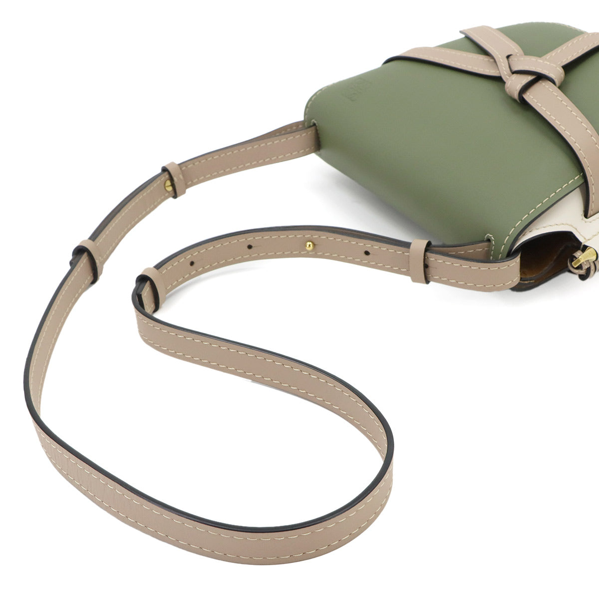 Gate Bag Small Shoulder Bag Leather Green Beige White