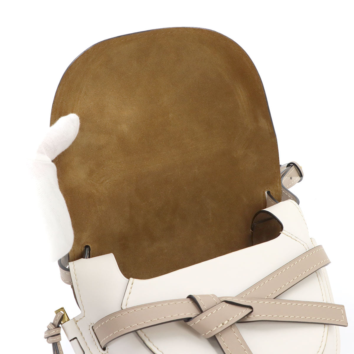 Gate Bag Small Shoulder Bag Leather Green Beige White