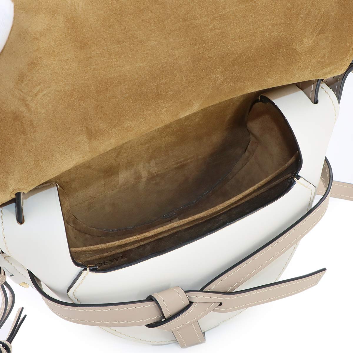 Gate Bag Small Shoulder Bag Leather Green Beige White