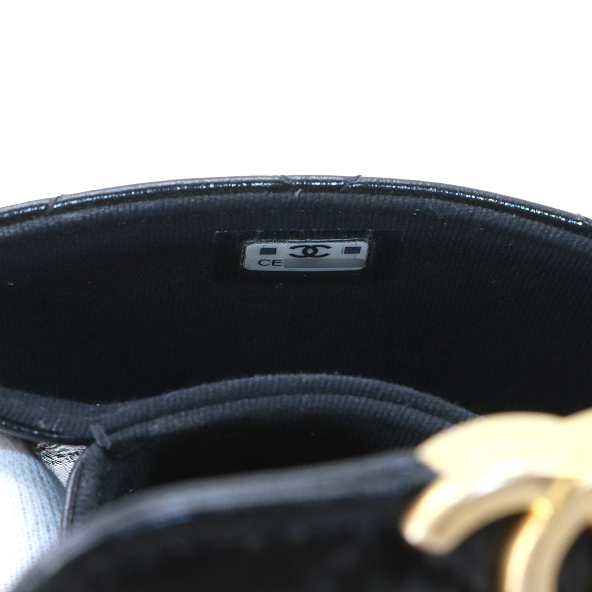 Matelasse Mini Bag Charm Pouch Leather Black Purse