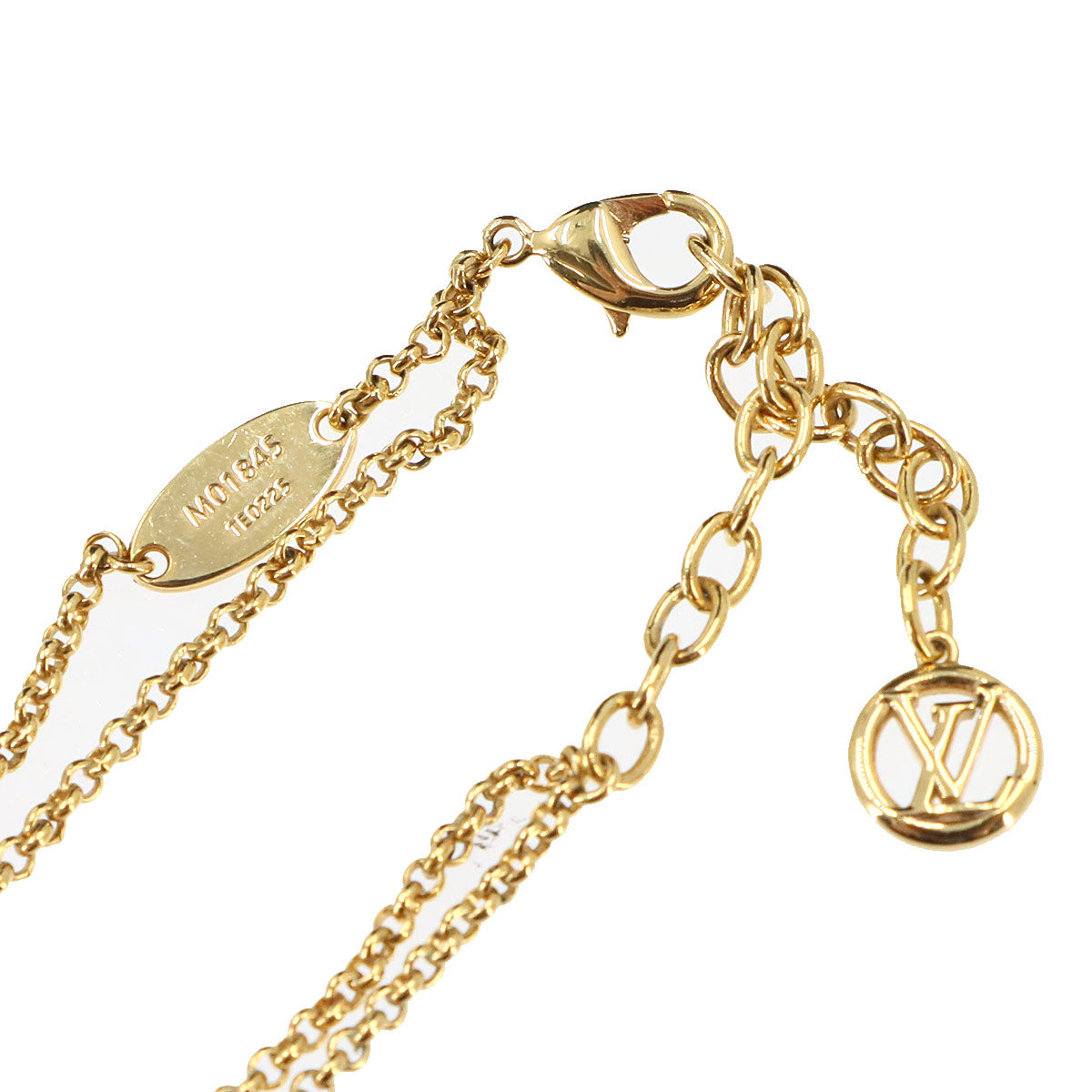 Lady LV Necklace Gold Rhinestone M01845 Accessory