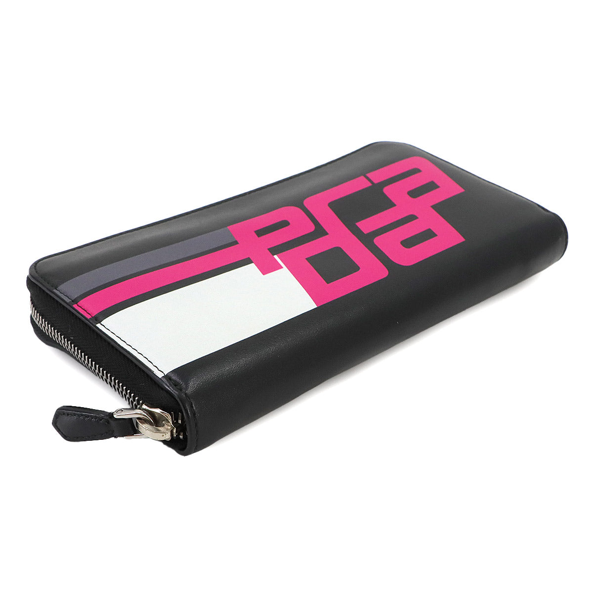 City Sport Zipped Around Long Wallet Leather Nero Fuchsia 1ML506