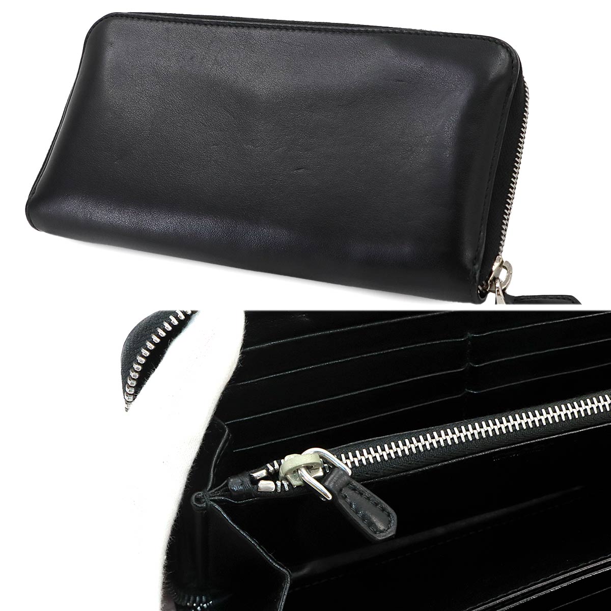 City Sport Zipped Around Long Wallet Leather Nero Fuchsia 1ML506