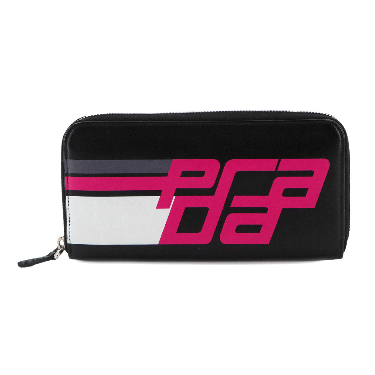 City Sport Zipped Around Long Wallet Leather Nero Fuchsia 1ML506