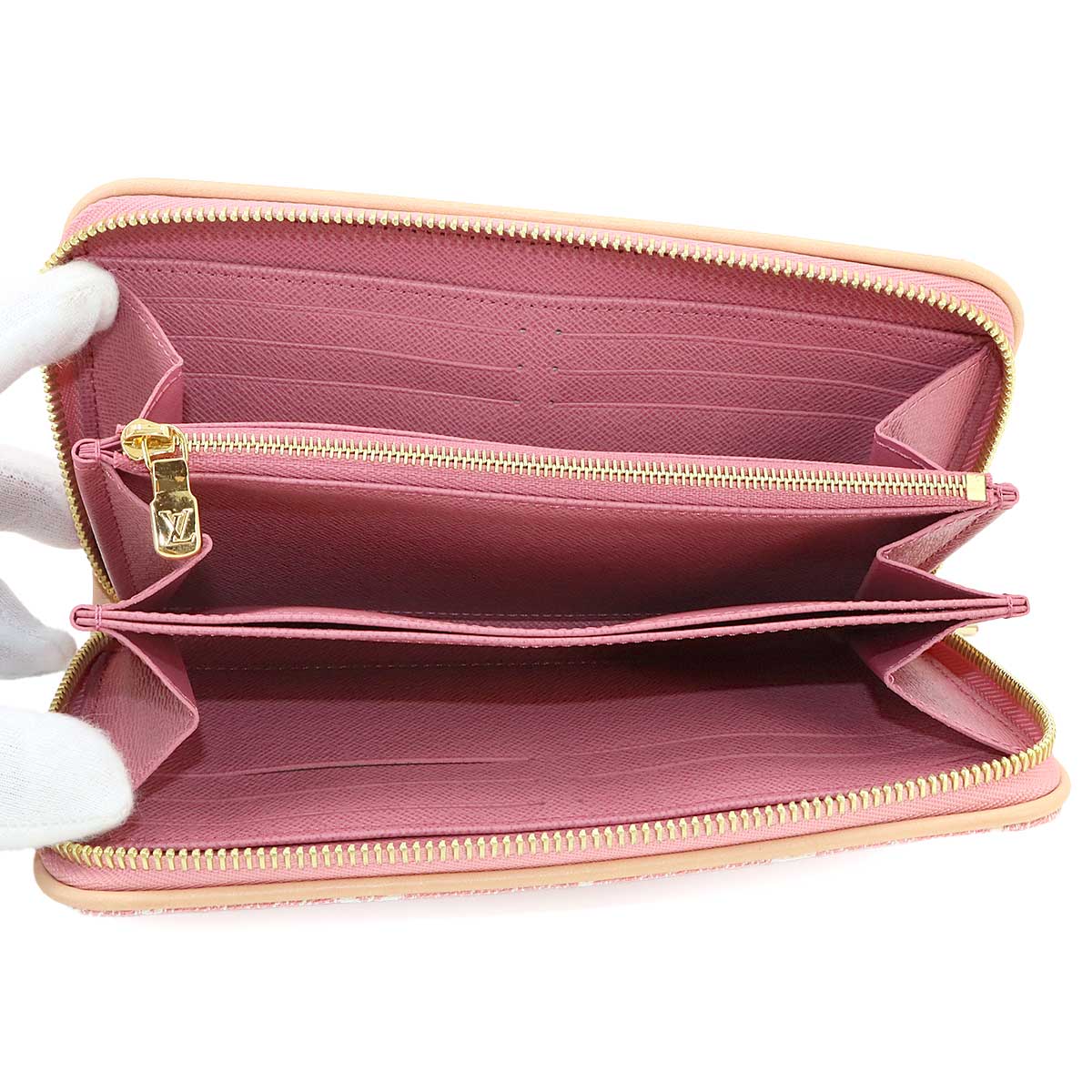 Monogram Jacquard Denim Zippy Wallet Pink M81182