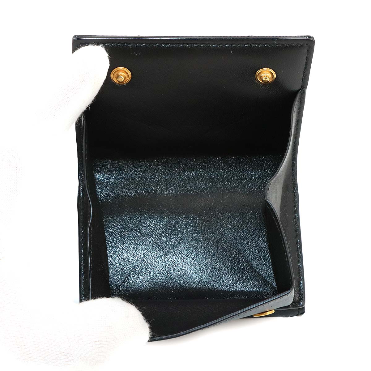 Cassandra Origami Tiny Wallet Leather Black 668274