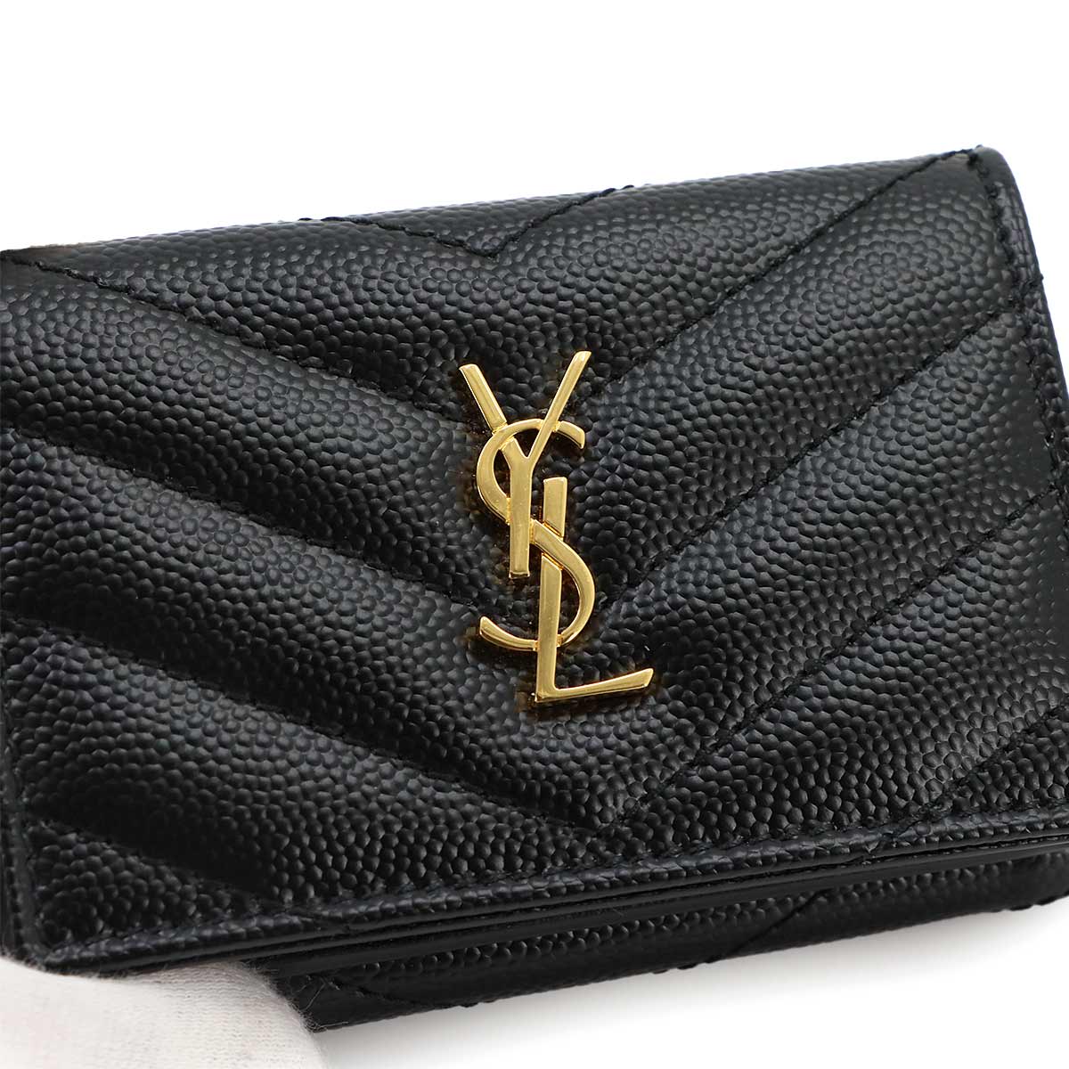 Cassandra Origami Tiny Wallet Leather Black 668274