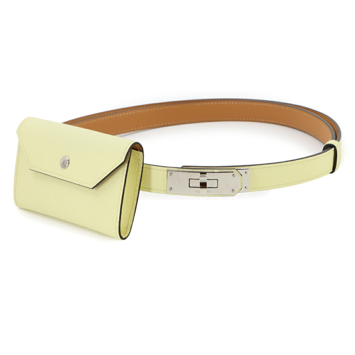 Kelly pocket 18 Belt Waist porch Bag Epsom Jaune Milton