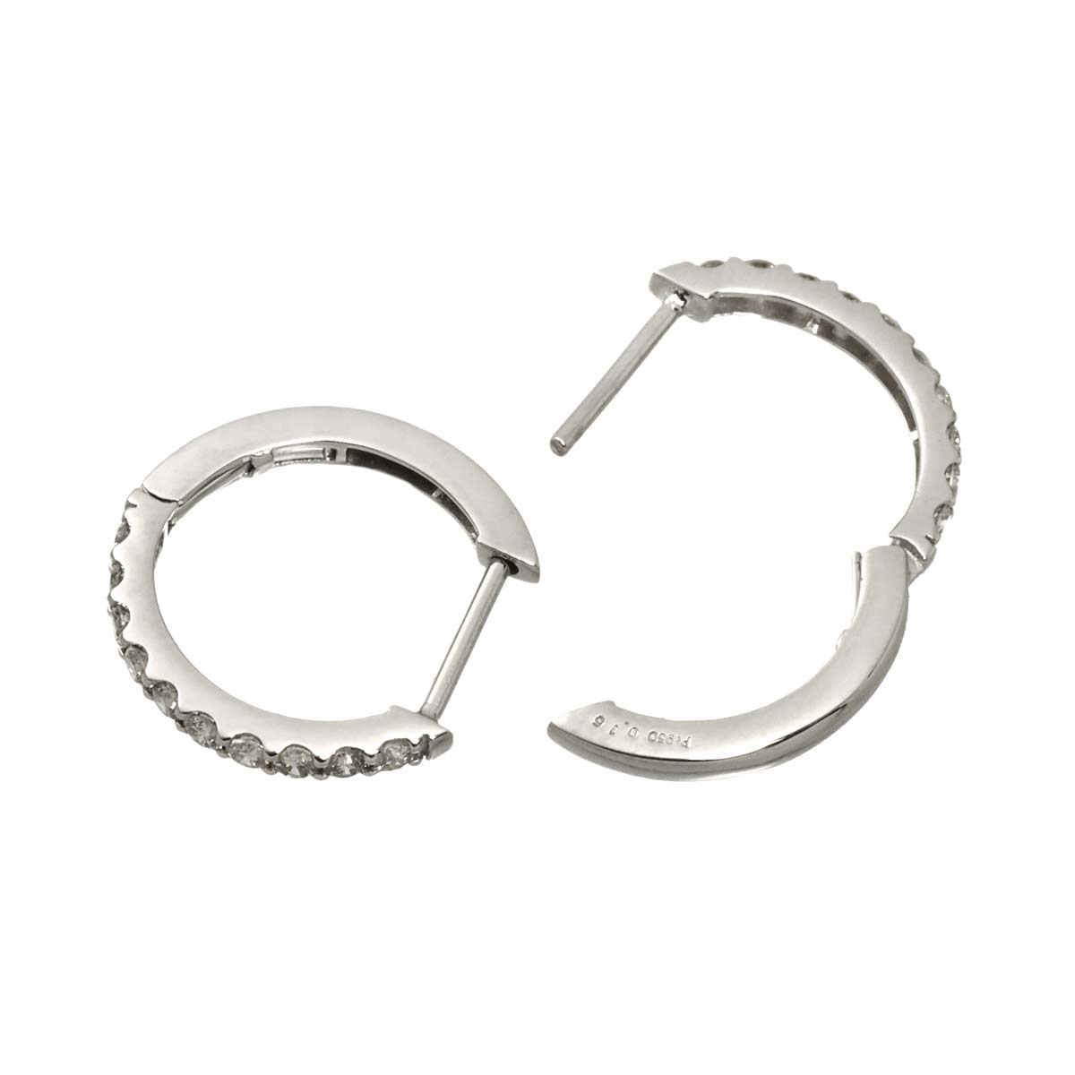 Diamond 0.15ct/0.15ct Earrings Pierced Pt Platinum