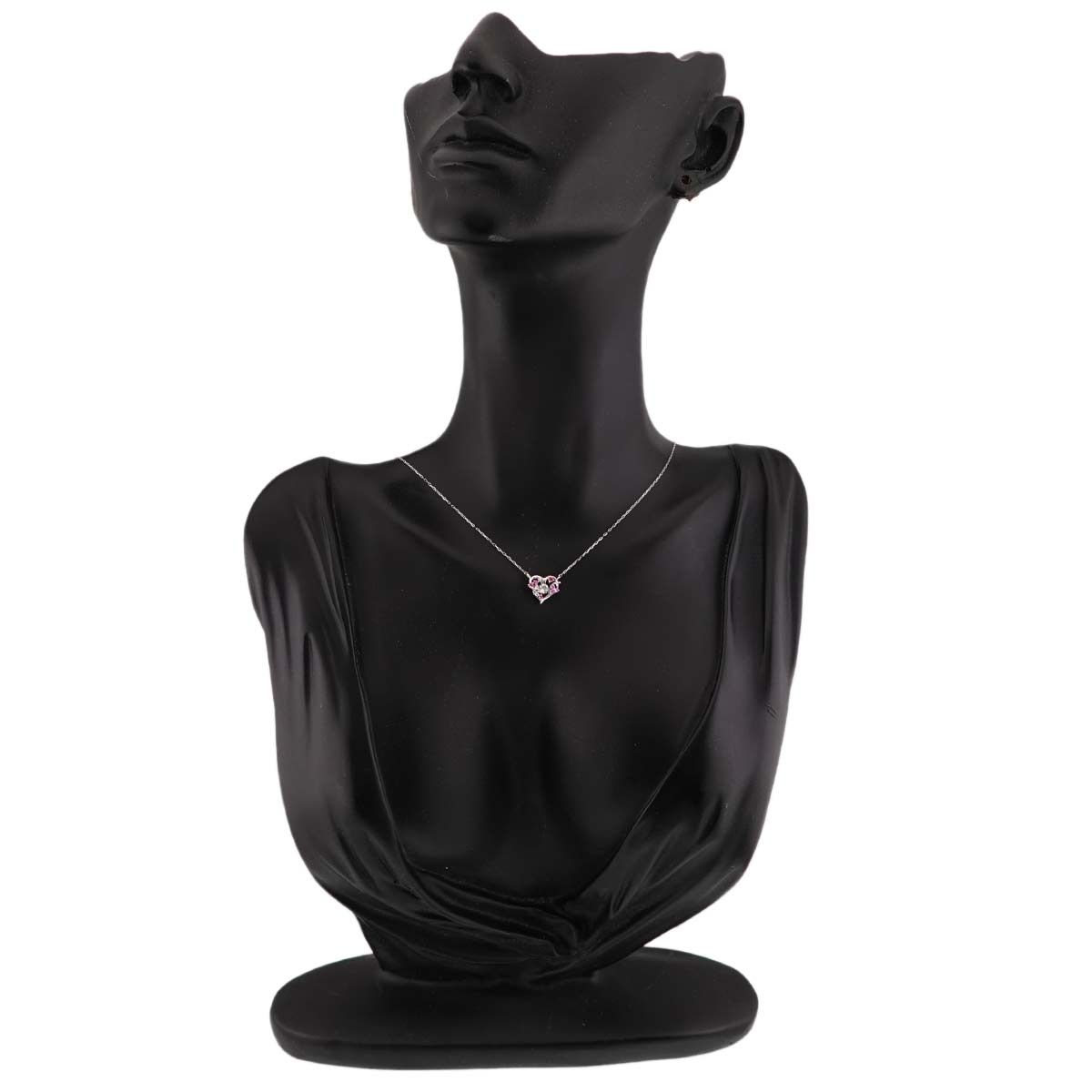 Diamond Sapphire Necklace 18K WG 750