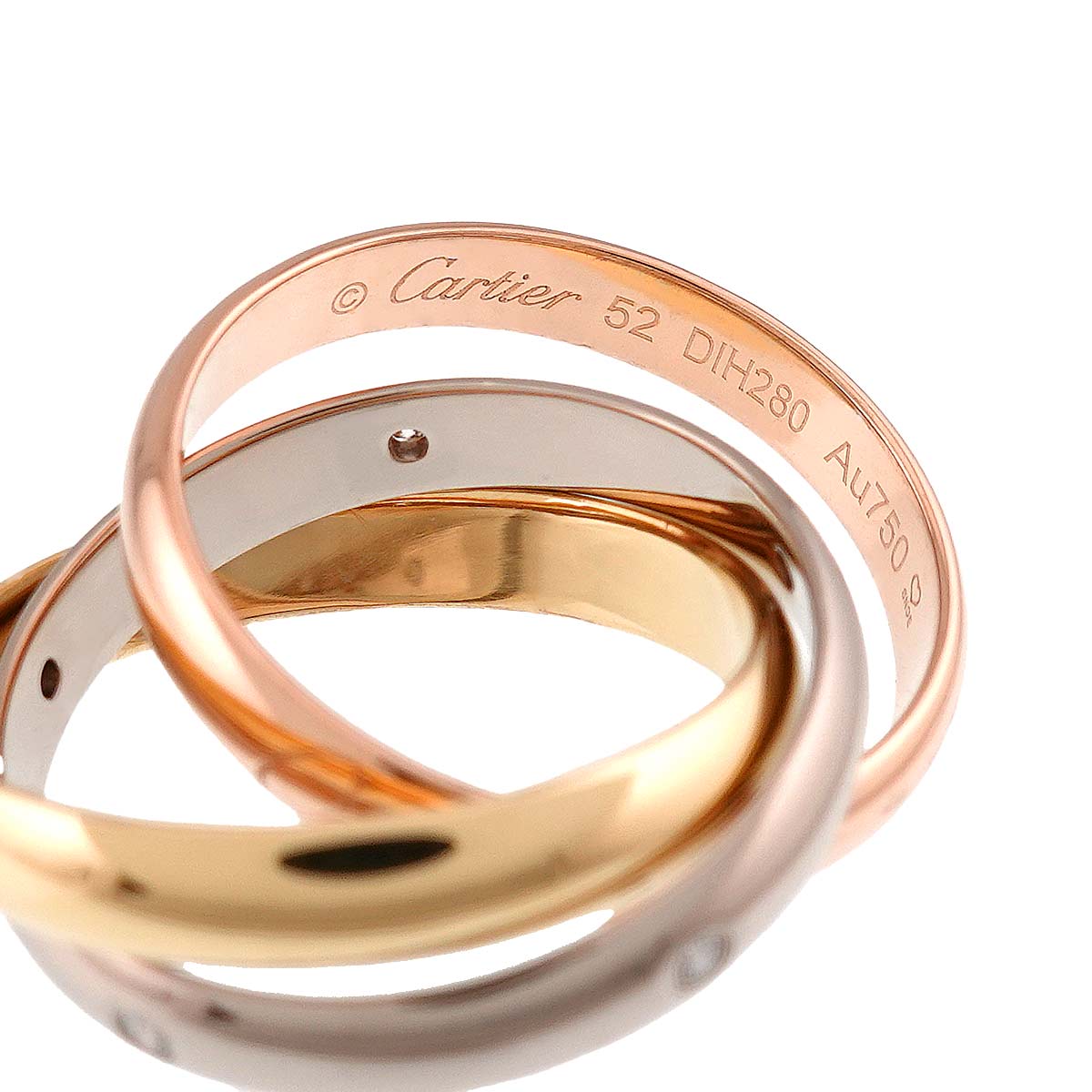 Trinity Diamond 5P Ring 18K YG WG PG 750 Size52 6(US)