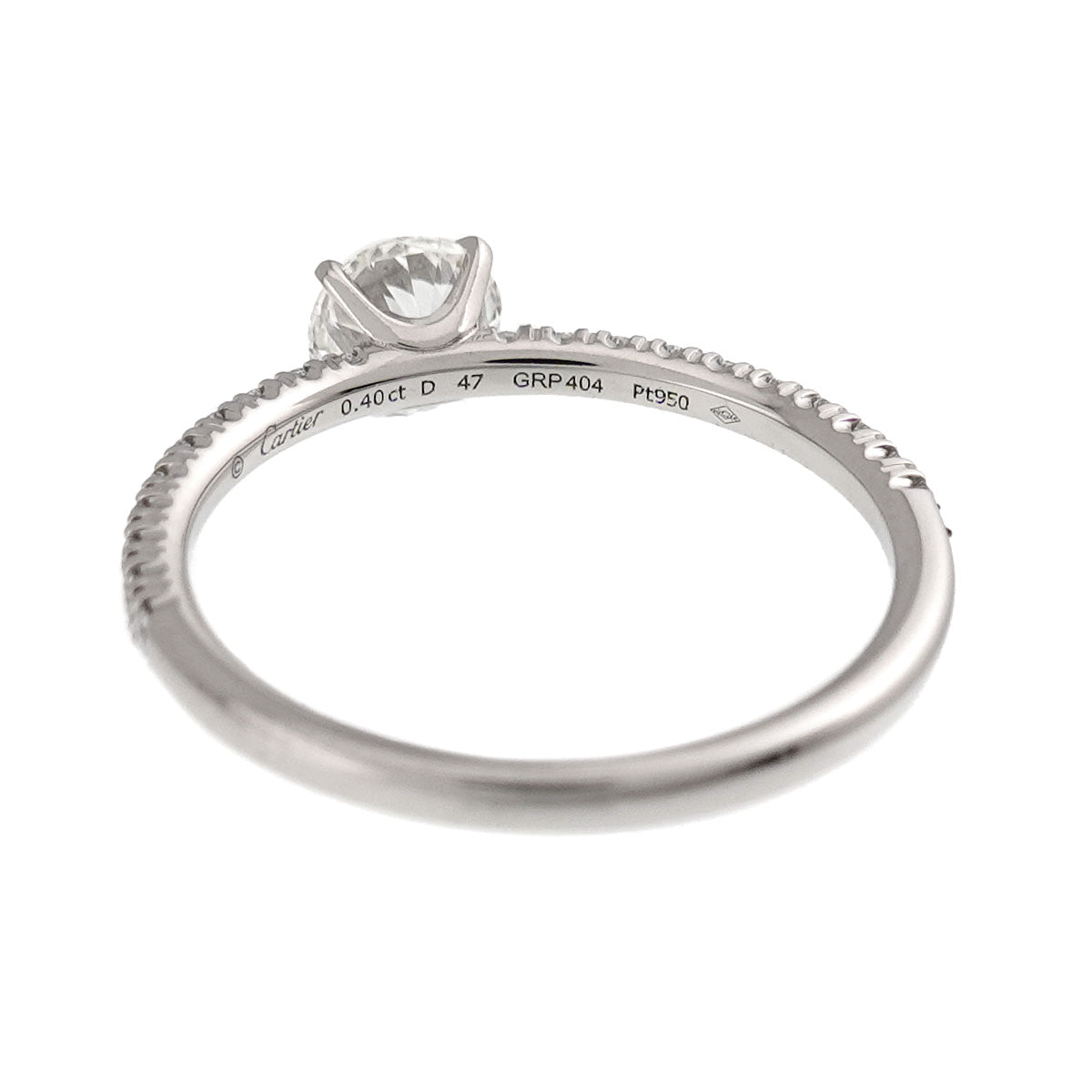ETINCELLE Half Diamond 0.40ct G/VVS1/3EX Ring Pt size47 4(US)