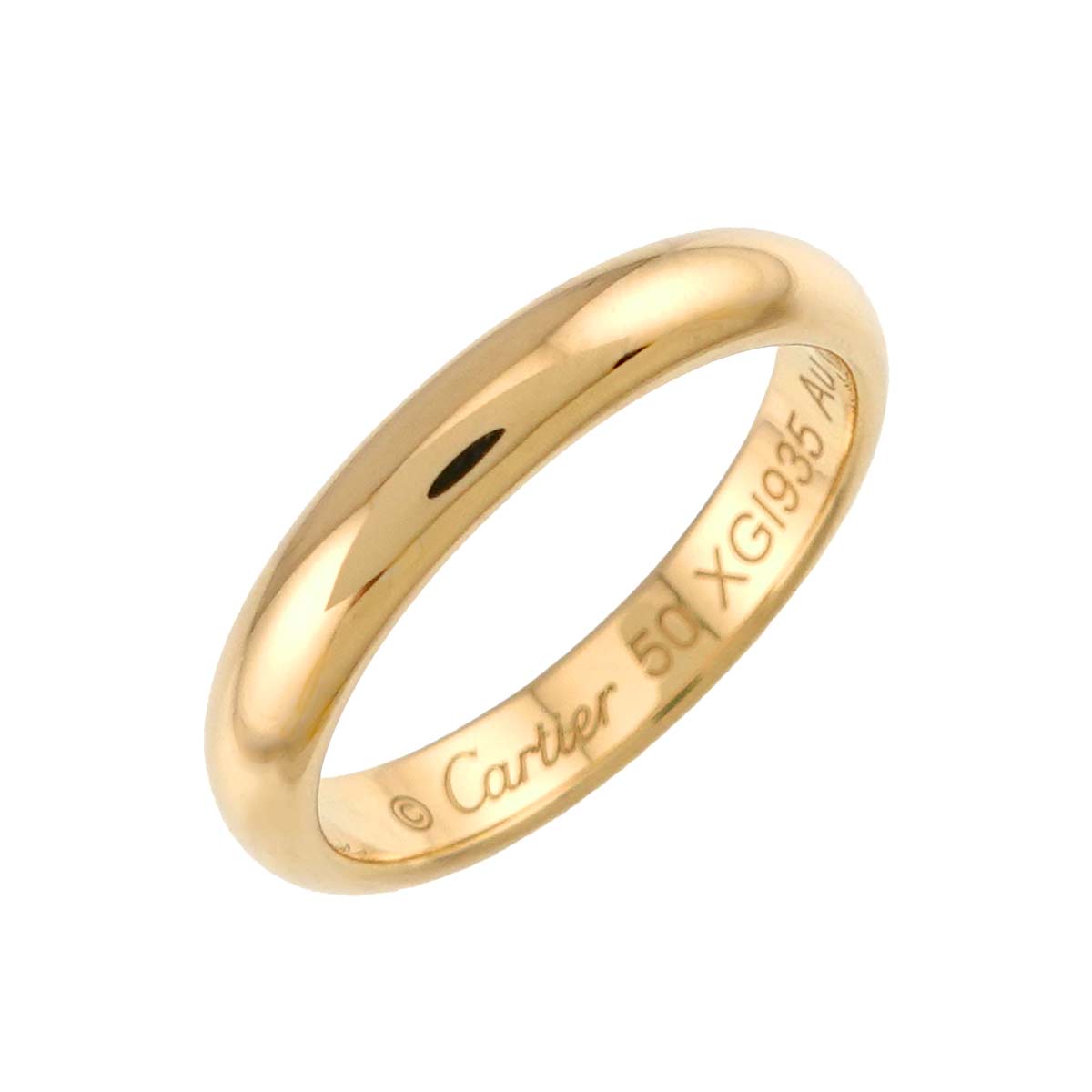 Classic Band Ring 18K Yellow Gold 750 size50 5.25(US)
