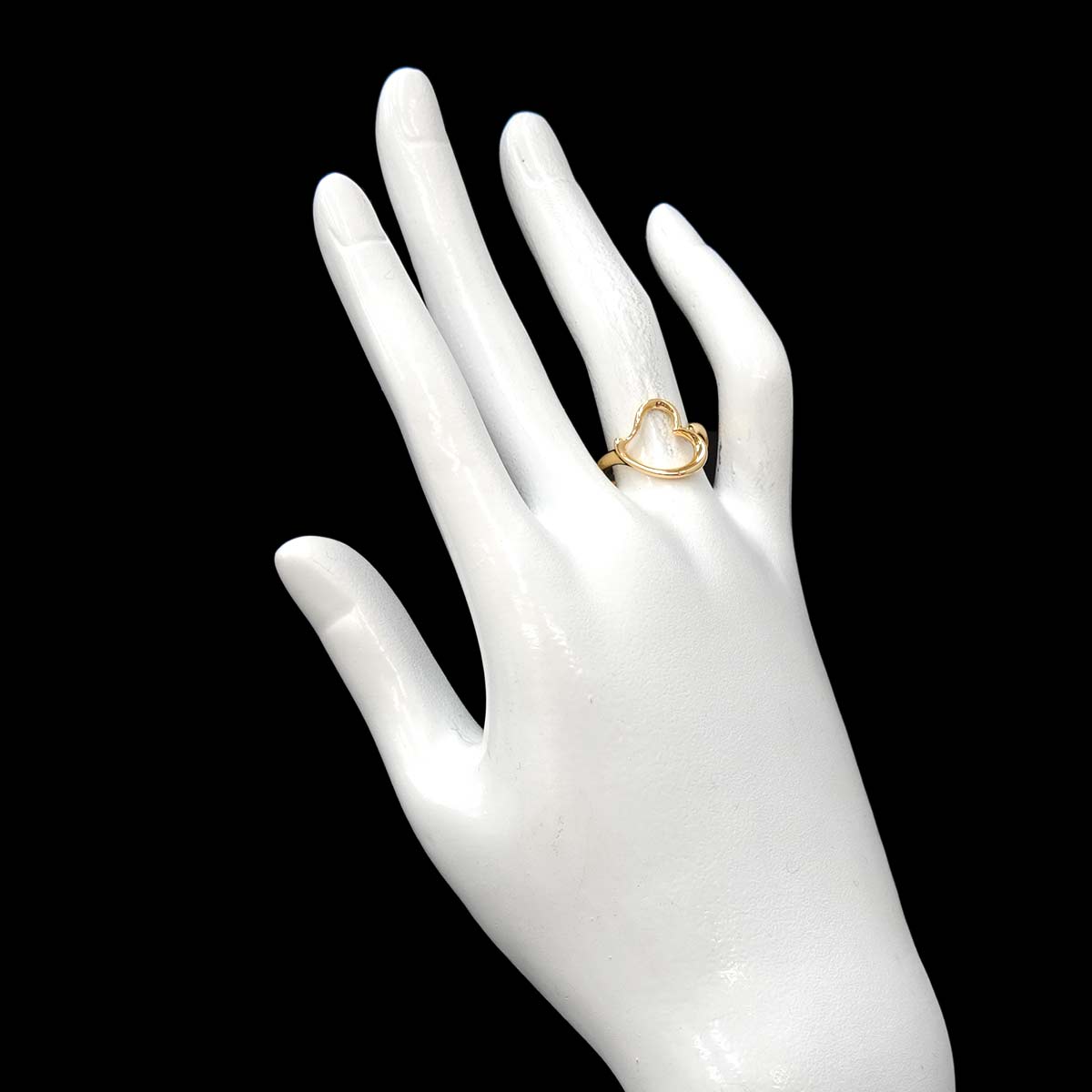 Open Heart Ring 18K YG 750 Size6(US)