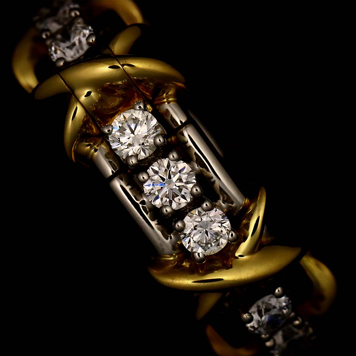 TIFFANY & Co. Jean Schlumberger Diamond Earrings Pierced K18 YG Pt
