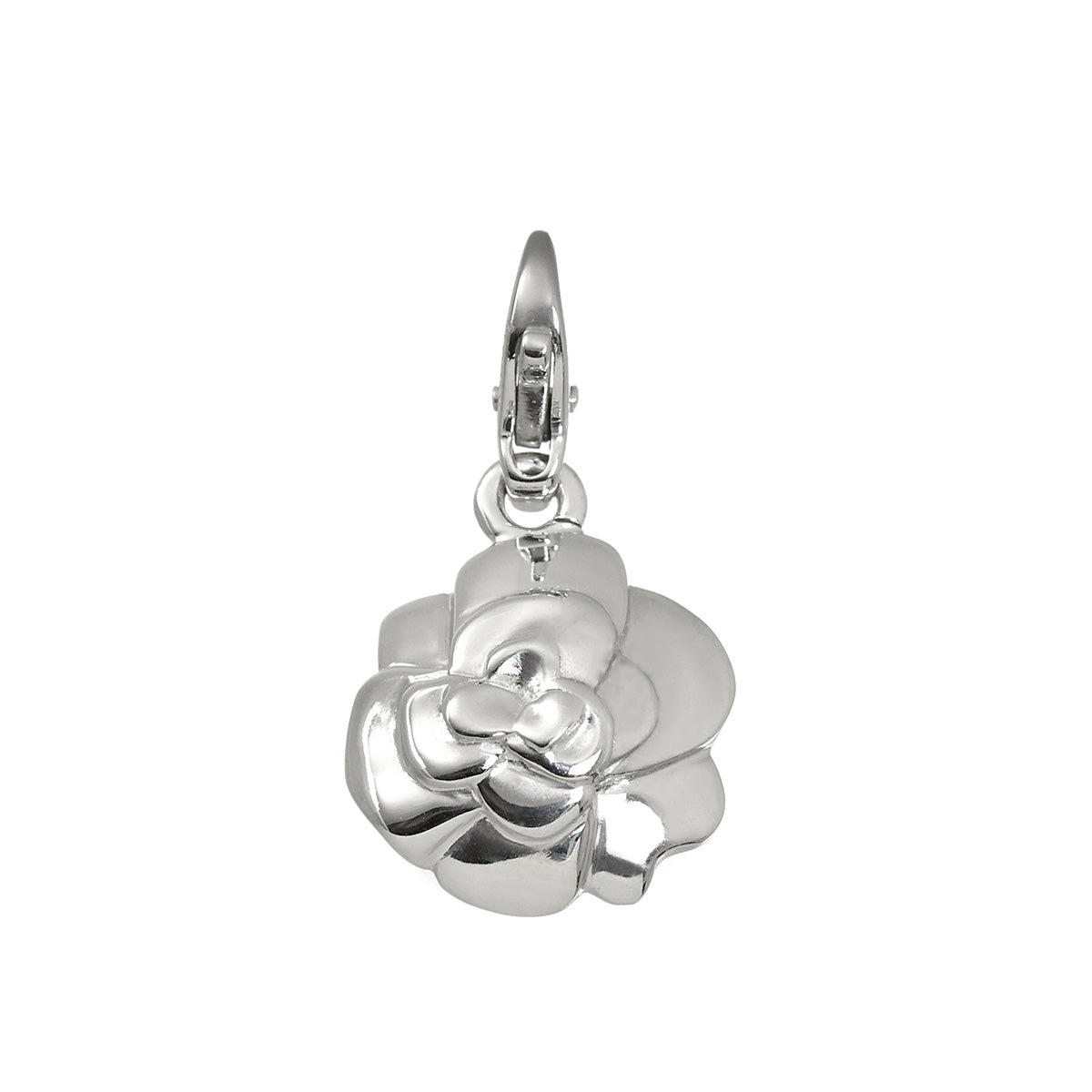 Camellia Pendant Top Charm 18K WG 750