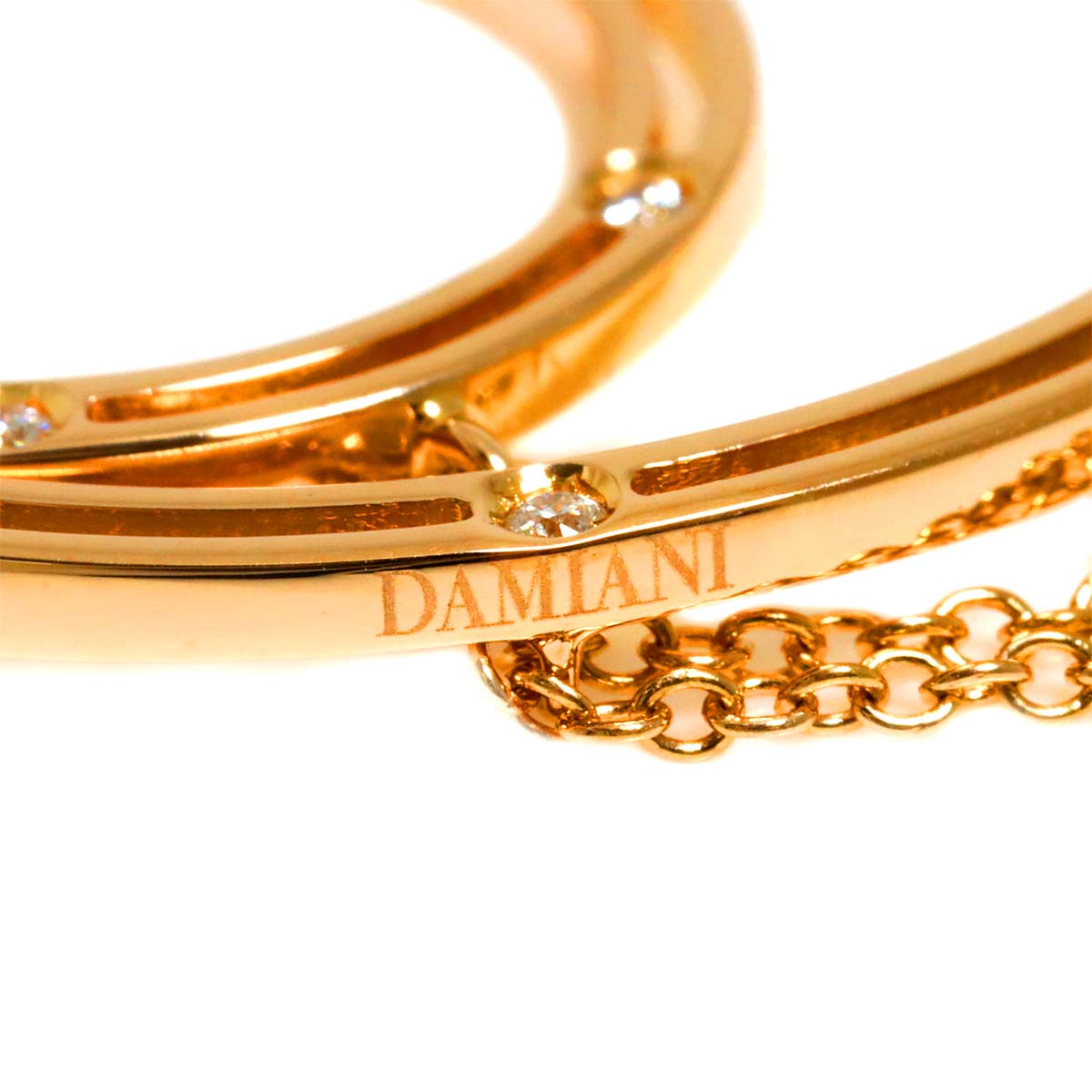 D-SIDE Diamond 10P Necklace 18K Pink Gold 750
