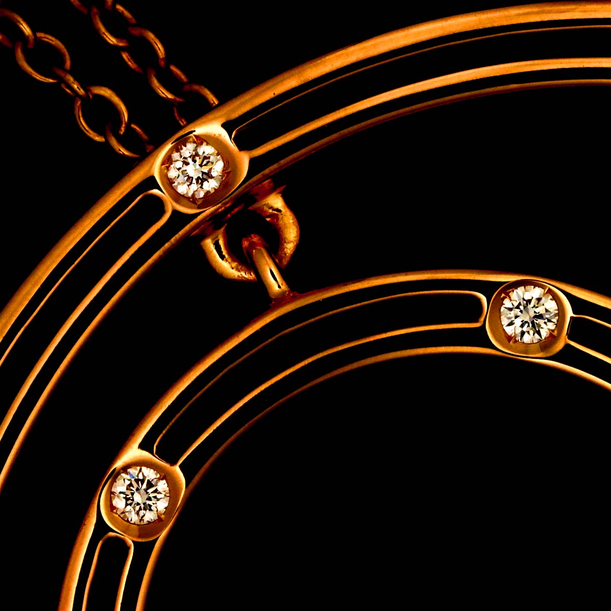D-SIDE Diamond 10P Necklace 18K Pink Gold 750