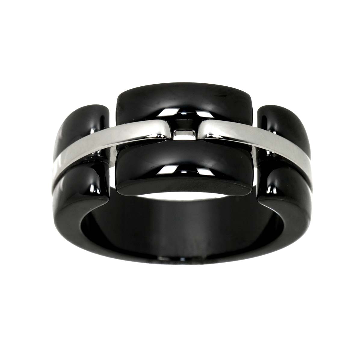 ULTRA Ring Black Ceramic 18K WG 750 Size60 8.75(US)