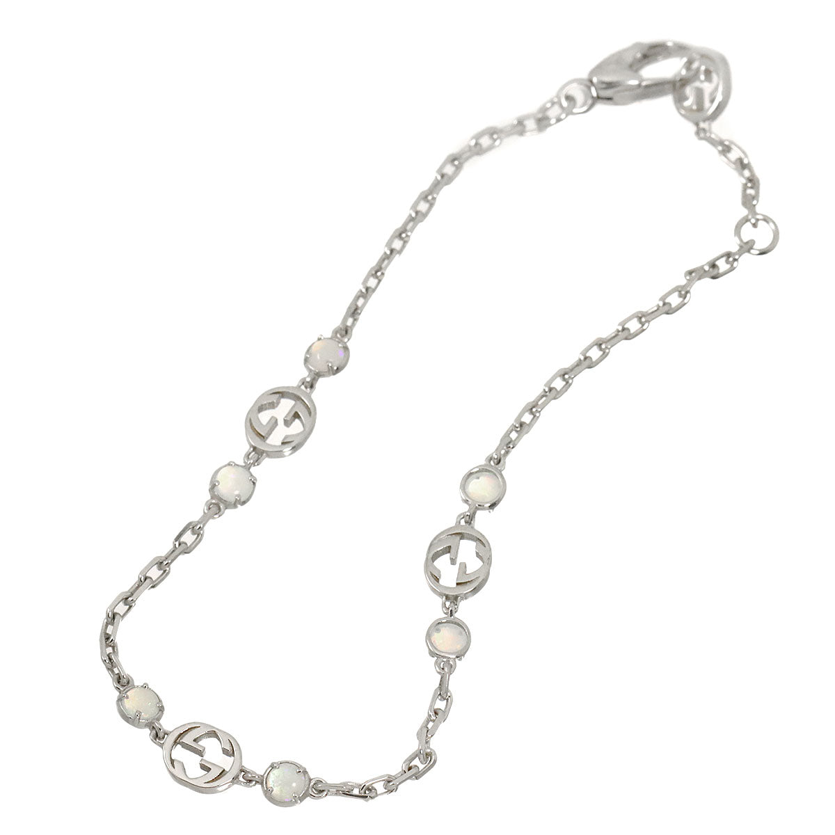 Interlocking G Opal Bracelet 18K WG White Gold 750 size16(US)